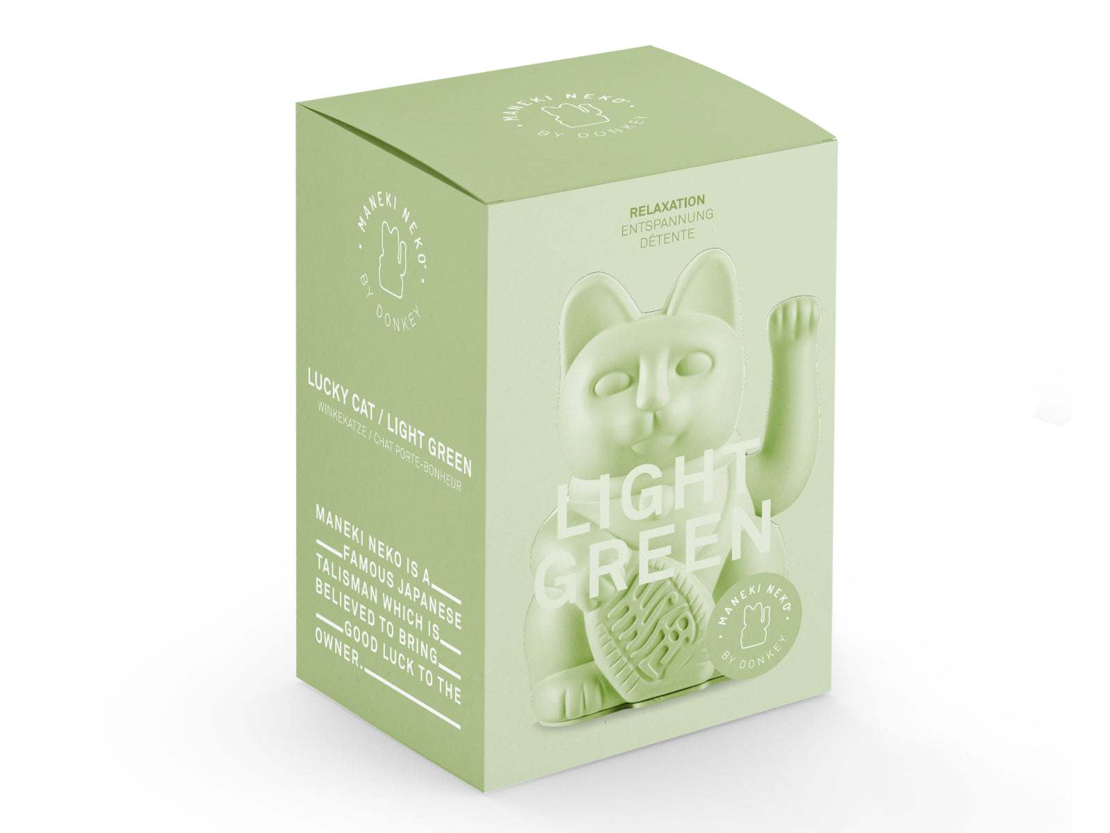 Donkey Products Lucky Cat Classic Winkekatze hellgrün 15cm Freisteller 2