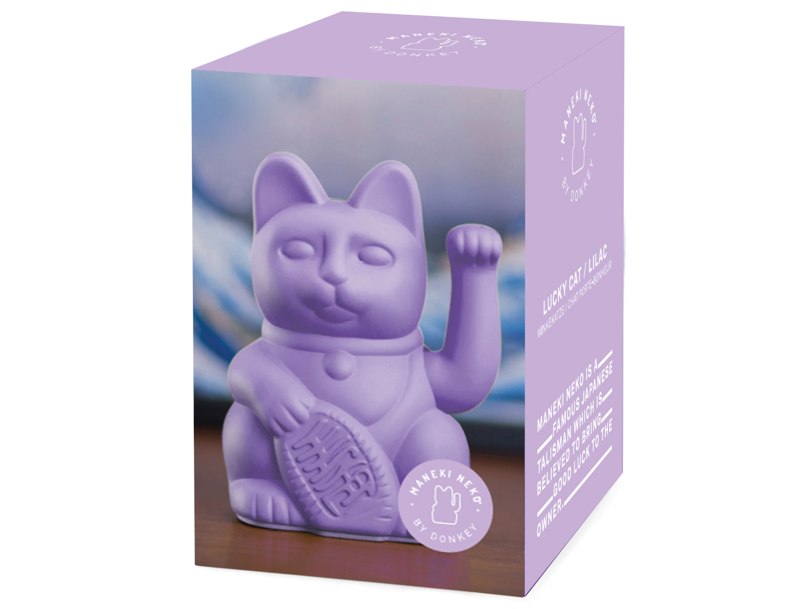 Donkey Products Lucky Cat Classic Winkekatze lila 15cm Freisteller 2