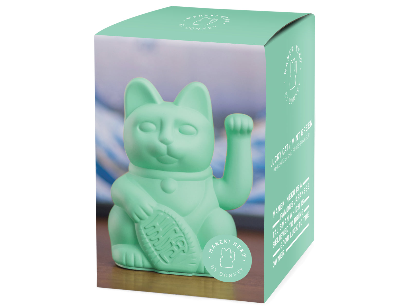 Donkey Products Lucky Cat Classic Winkekatze minzgrün 15cm Freisteller 2