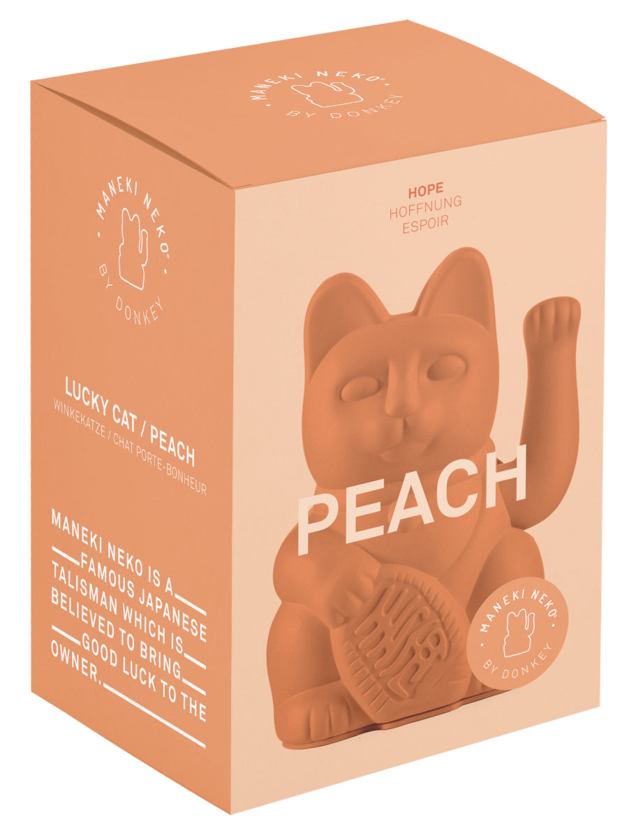 Donkey Products Lucky Cat Classic Winkekatze peach 15cm Freisteller 2