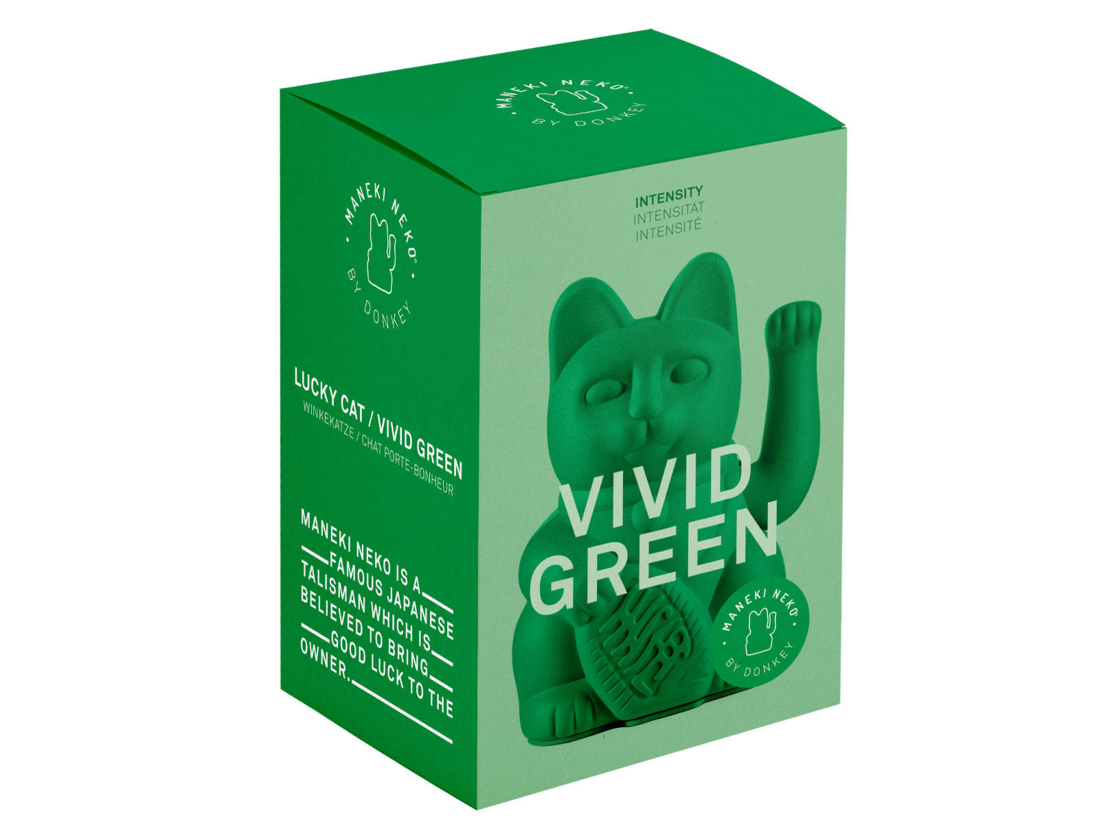 Donkey Products Lucky Cat Classic Winkekatze vivid green 15cm Freisteller 2