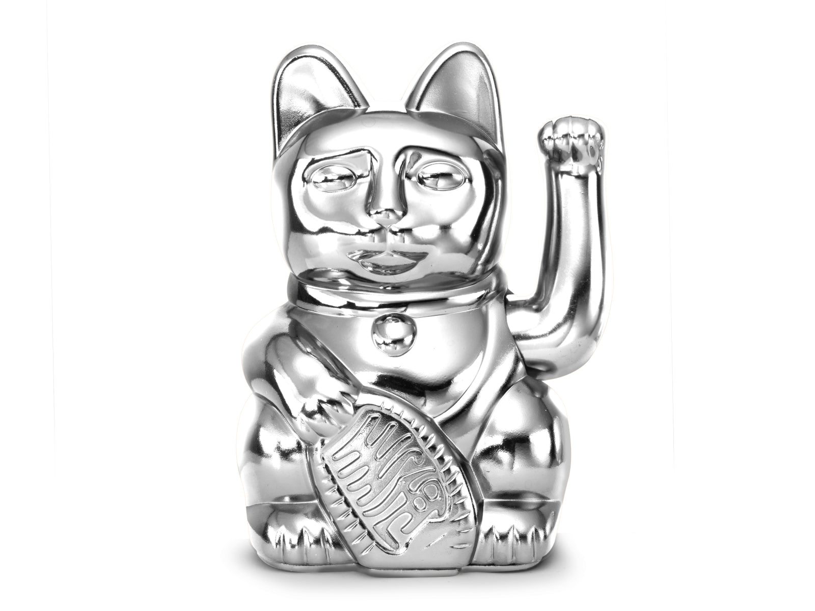 Donkey Products Lucky Cat Cosmic Winkekatze shiny silver 15cm Freisteller 1