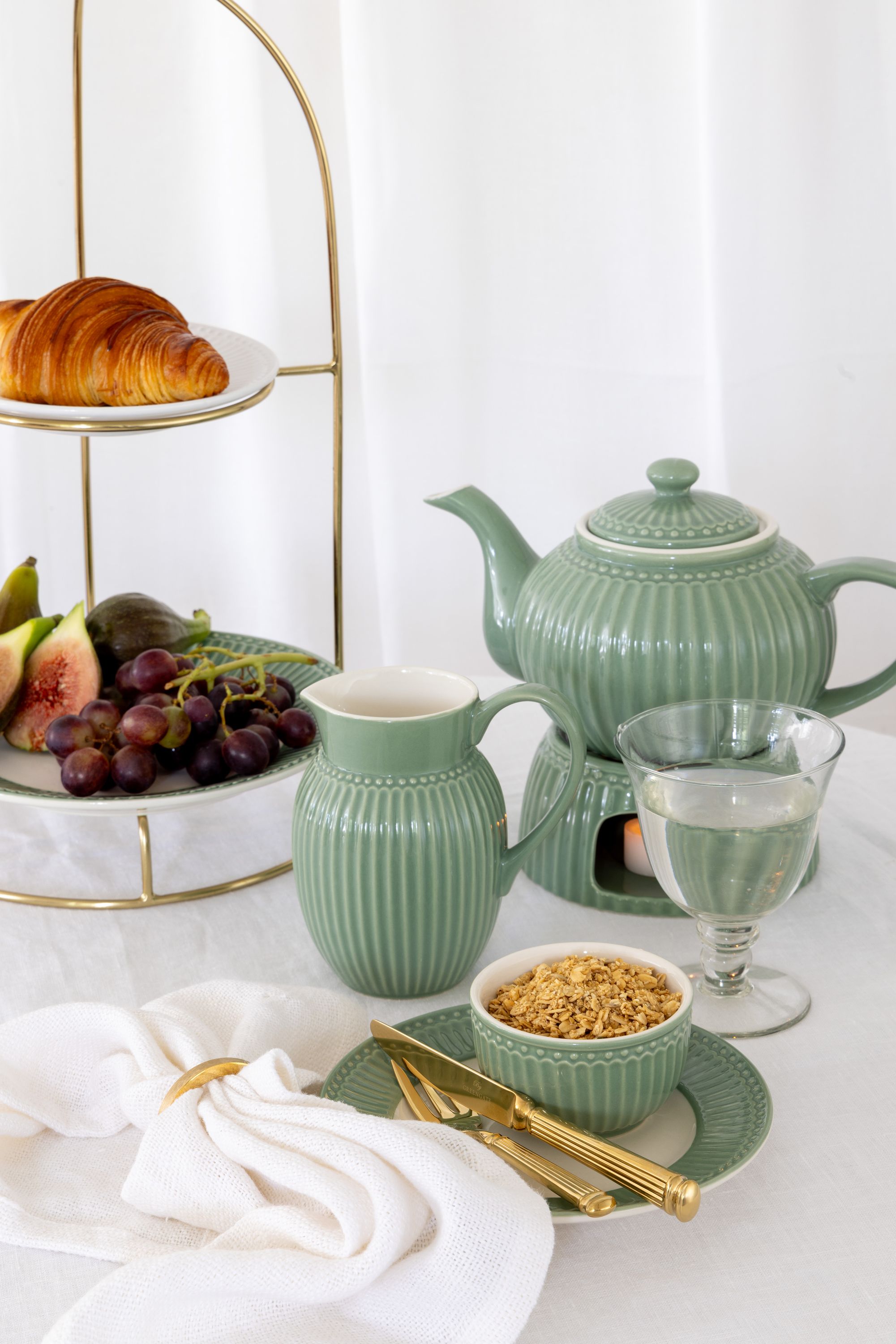 Greengate Alice Speiseteller dusty green 26,5 cm - Produktbild 5