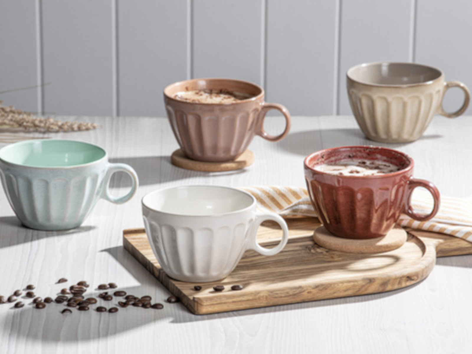 ladelle ELAN Becher- und Untersetzerset salbeigrün Lifestyle 2