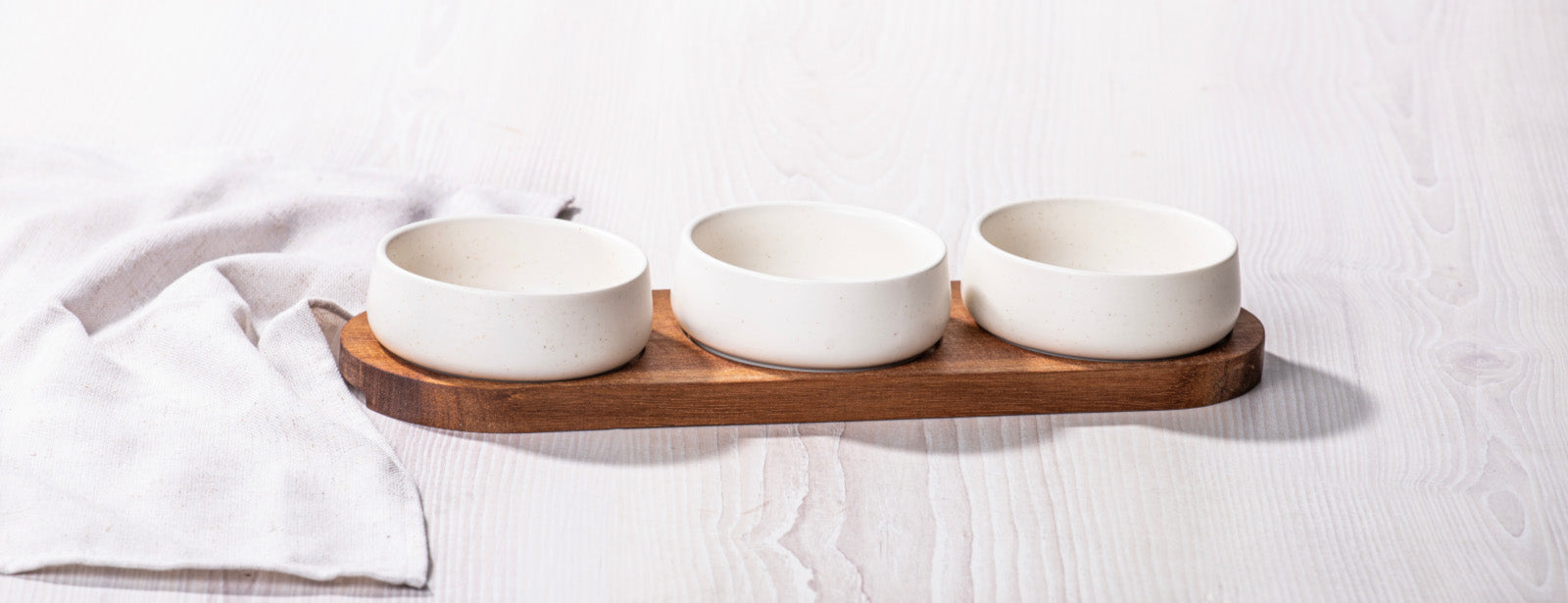 Ladelle ELEMENTS Schalen-& Tablettset flach weiß 4tlg Lifestyle2