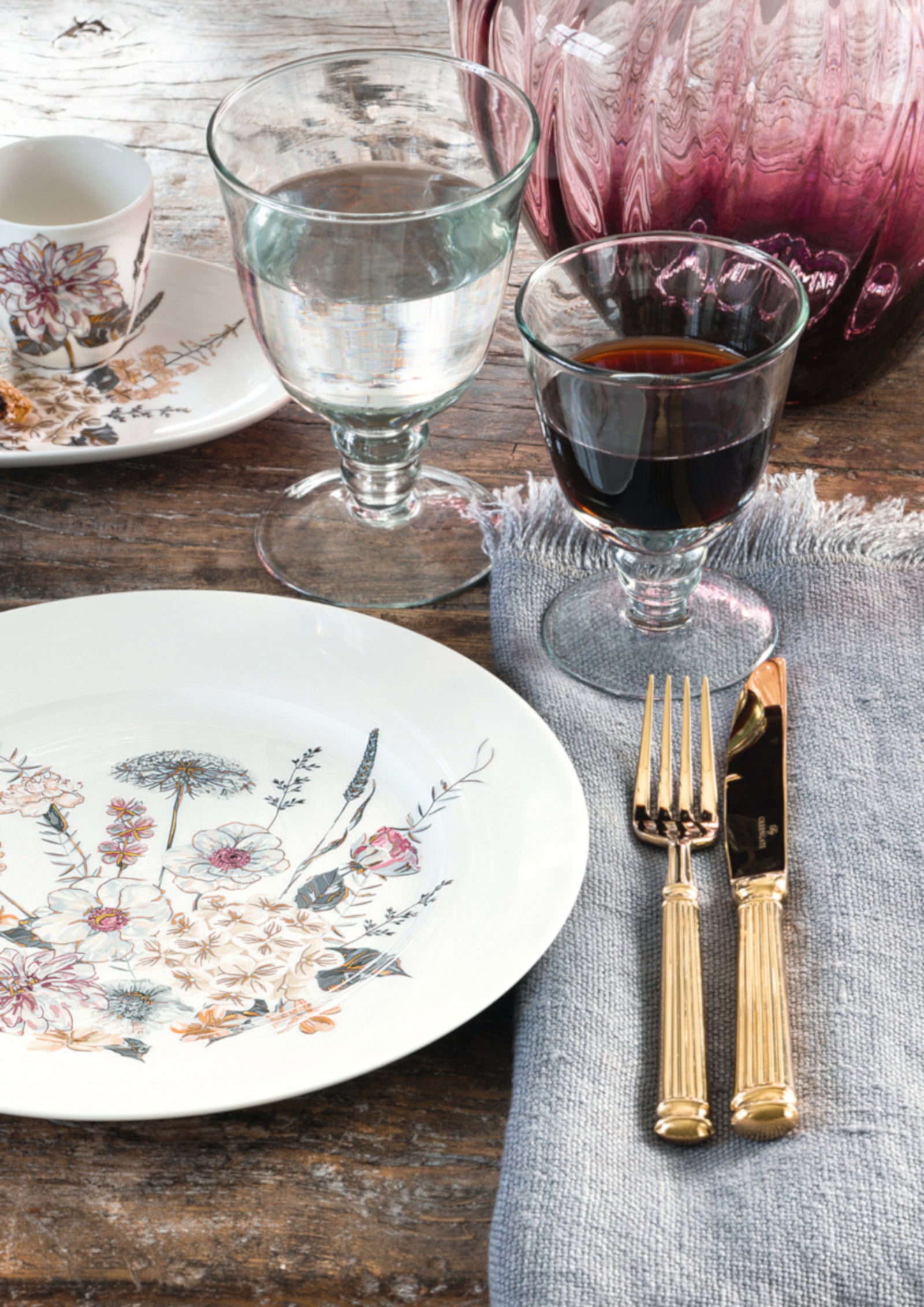 Greengate Leinen Tischset grau 50x40cm Lifestyle