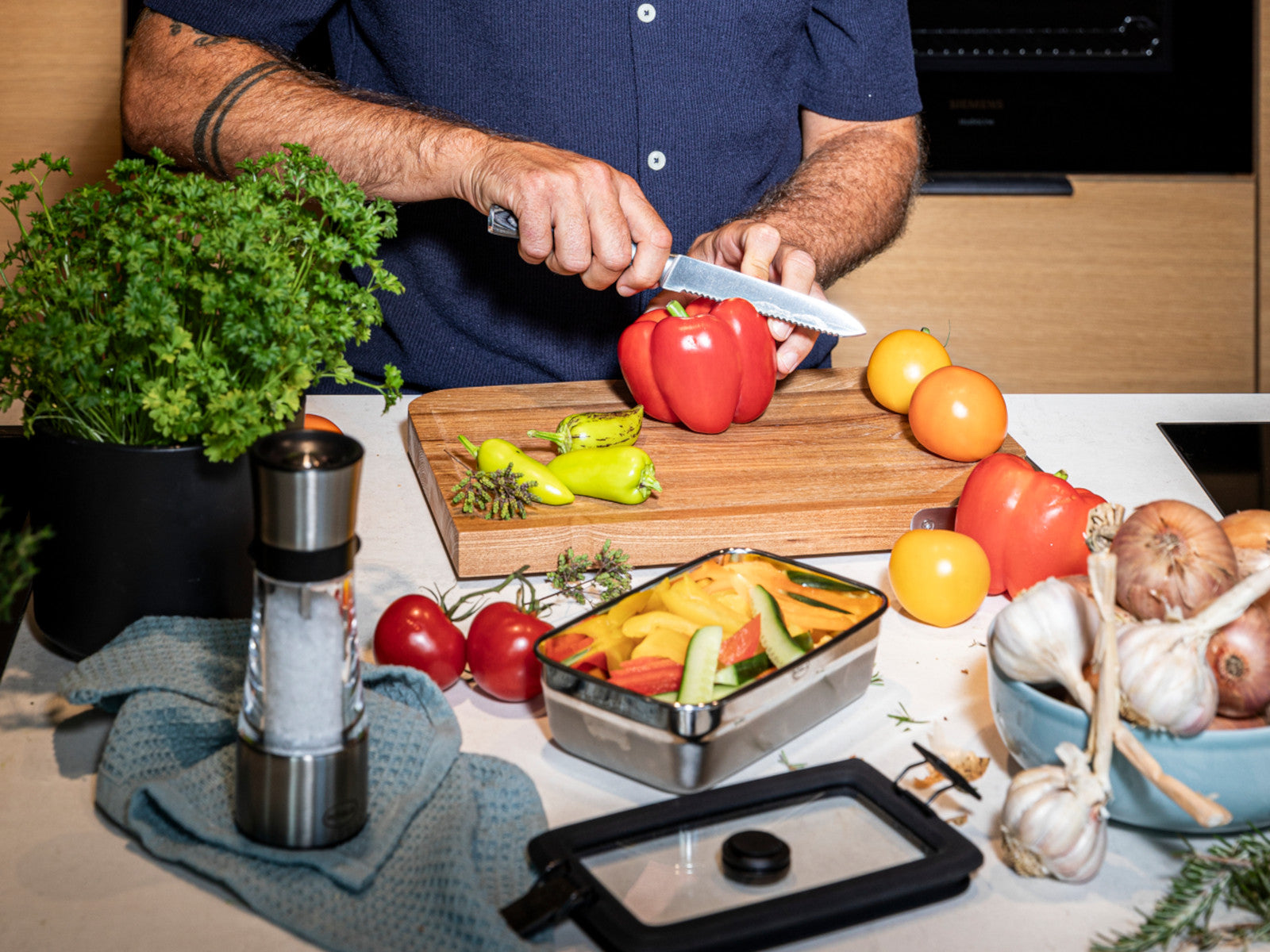 Rösle FLEXX 2GO Vakuumdeckel eckig mit Clips 18,6x11,7cm 0,6l Lifestyle 1