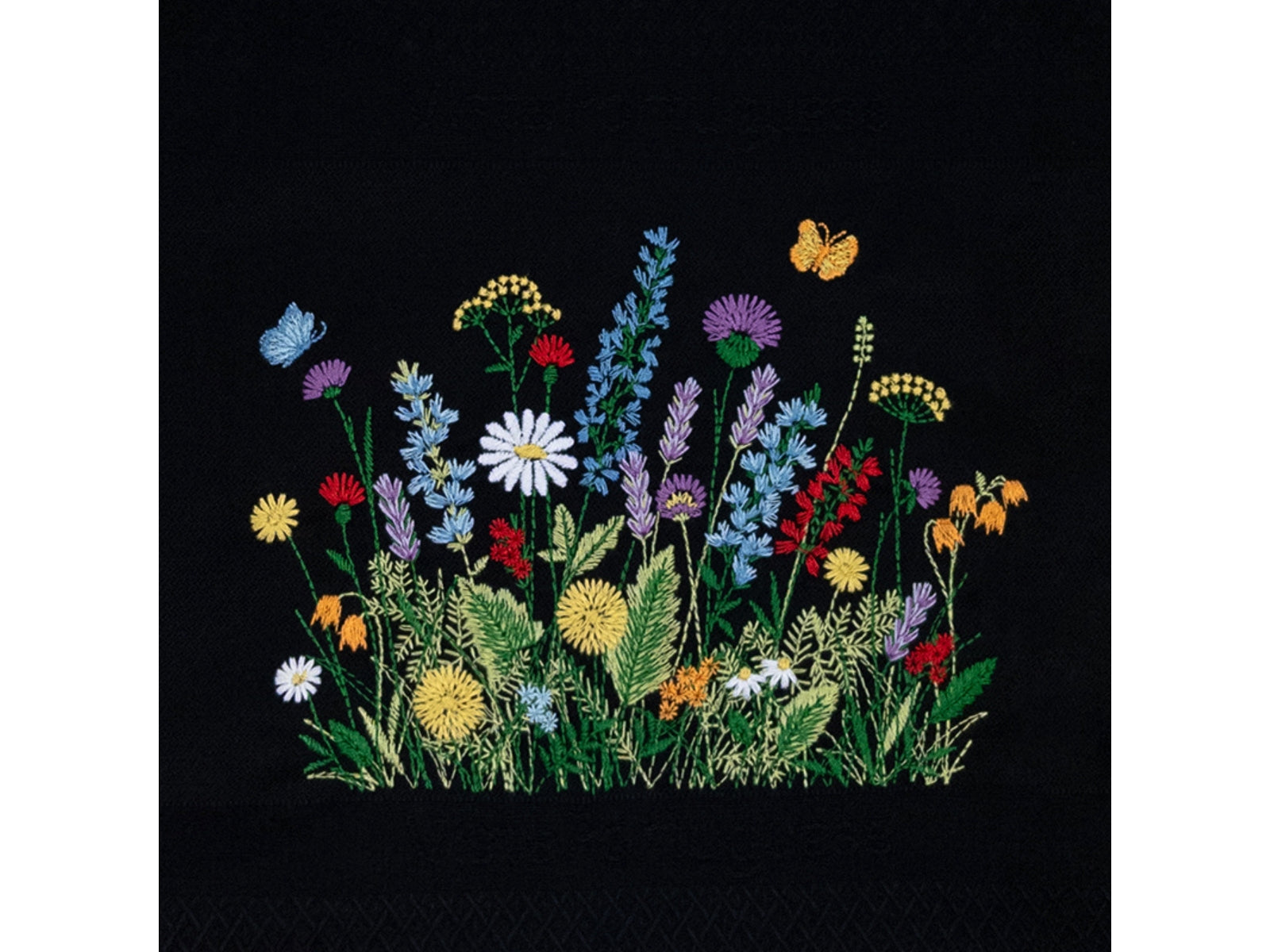 Vista Portuguese Geschirrtuch Flower Meadow schwarz 50x70cm - Produktbild 3