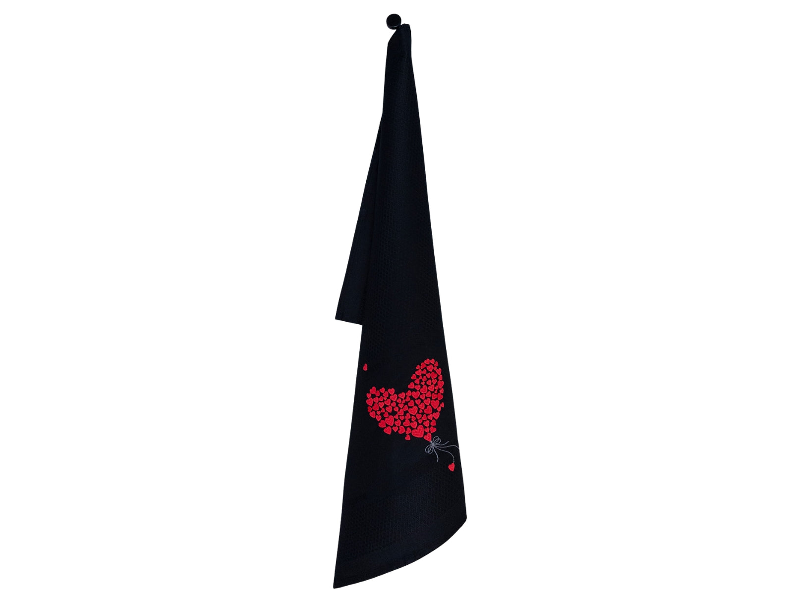Vista Portuguese Geschirrtuch Flying Heart schwarz 50x70cm - Produktbild 1