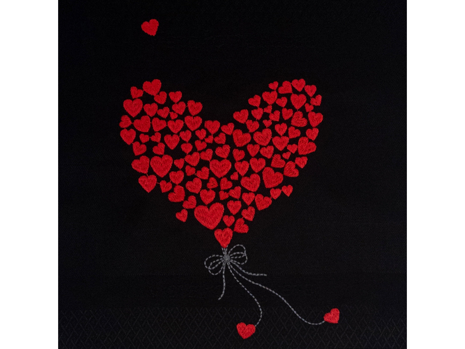 Vista Portuguese Geschirrtuch Flying Heart schwarz 50x70cm - Produktbild 3