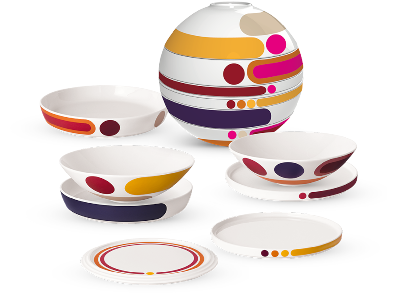 Villeroy & Boch Iconic La Boule Miami bunt  Ø 24 cm Freisteller2