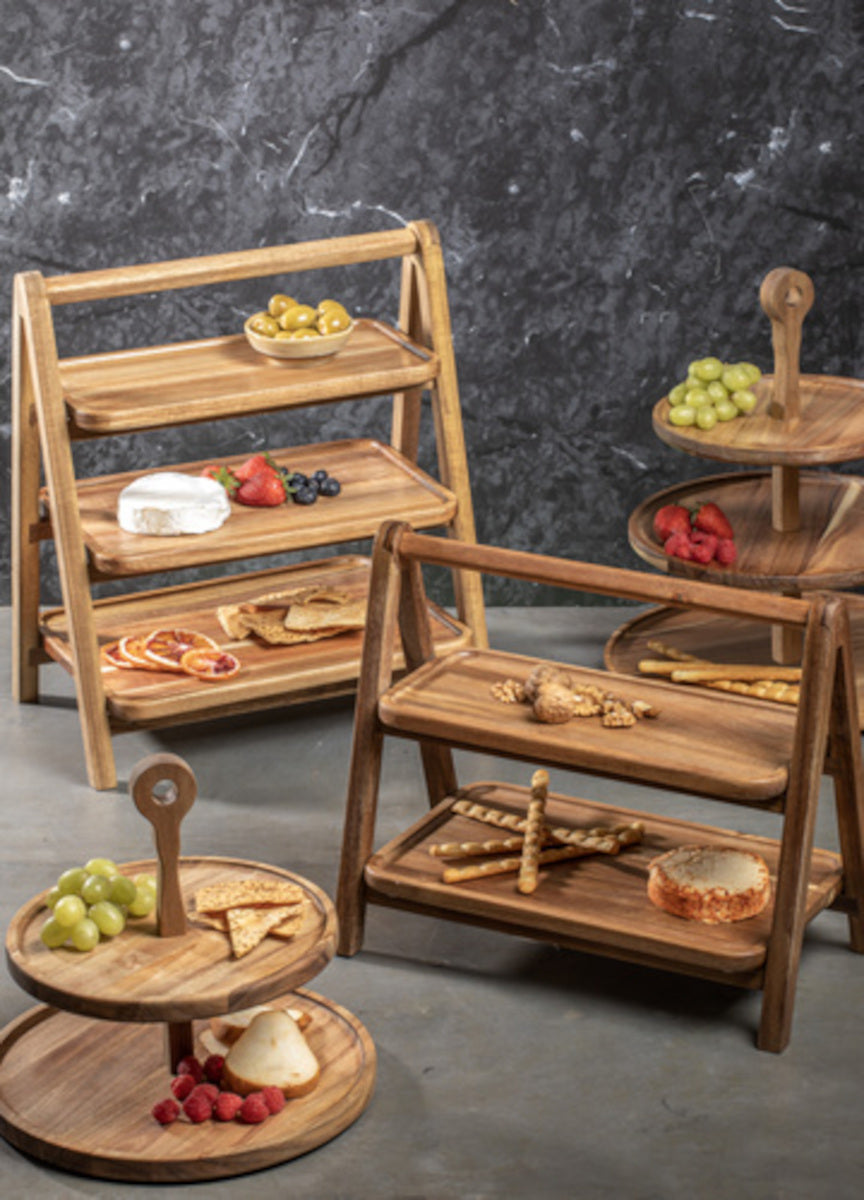 ladelle GATHER Servierturm akazie rund 2-etagig Lifestyle  2