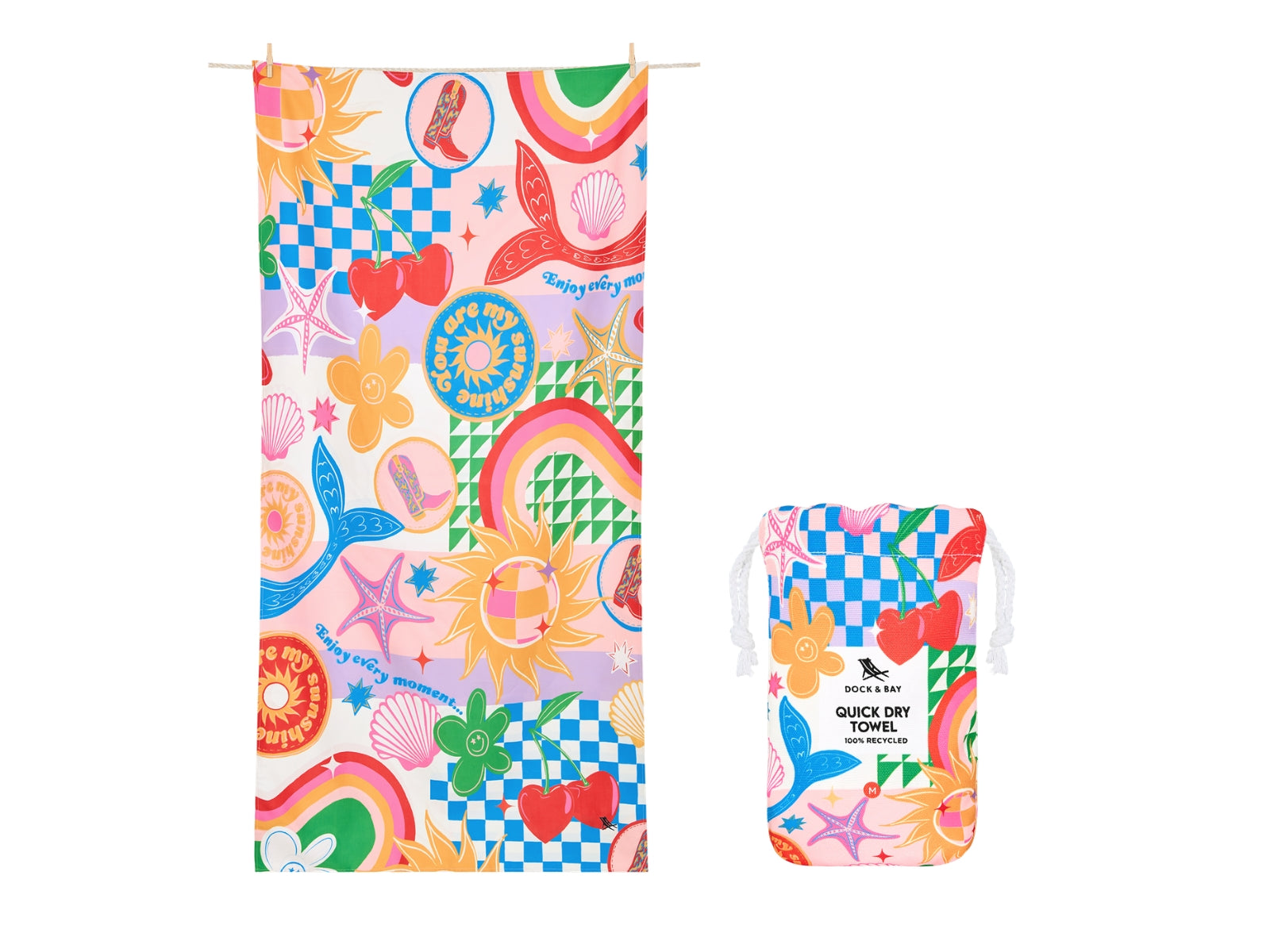 Dock & Bay Kids Beach Towel M Good Vibes Club 130x70cm - Produktbild 1