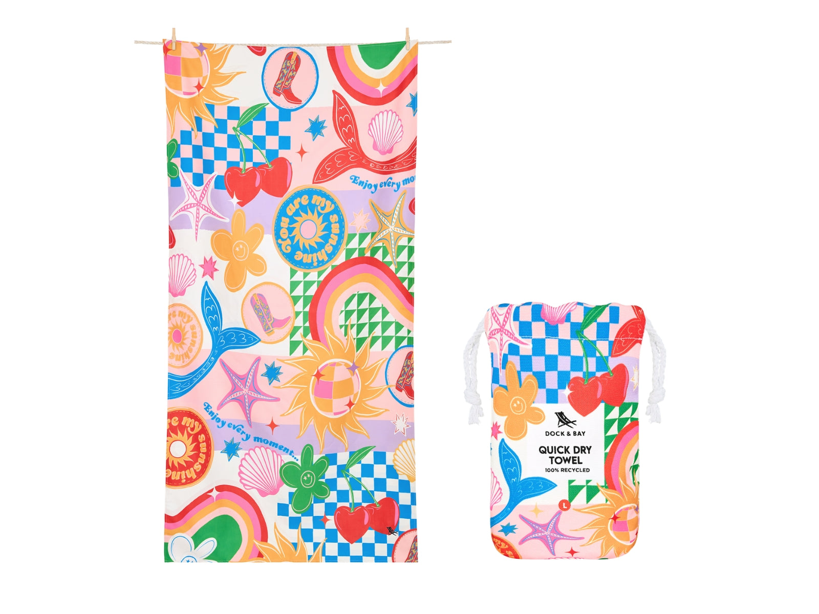 Dock & Bay Kids Beach Towel L Good Vibes Club 160x90cm - Produktbild 1