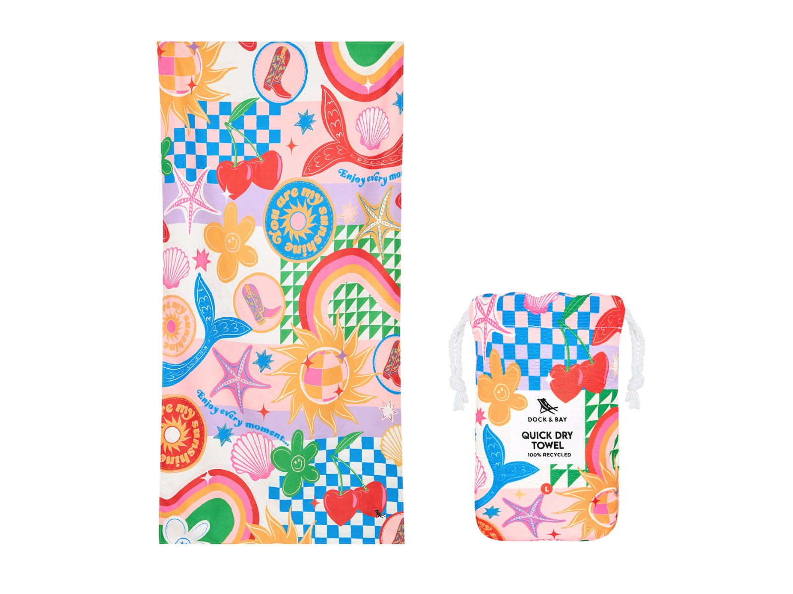 Dock & Bay Kids Beach Towel L Good Vibes Club 160x90cm - Produktbild 3
