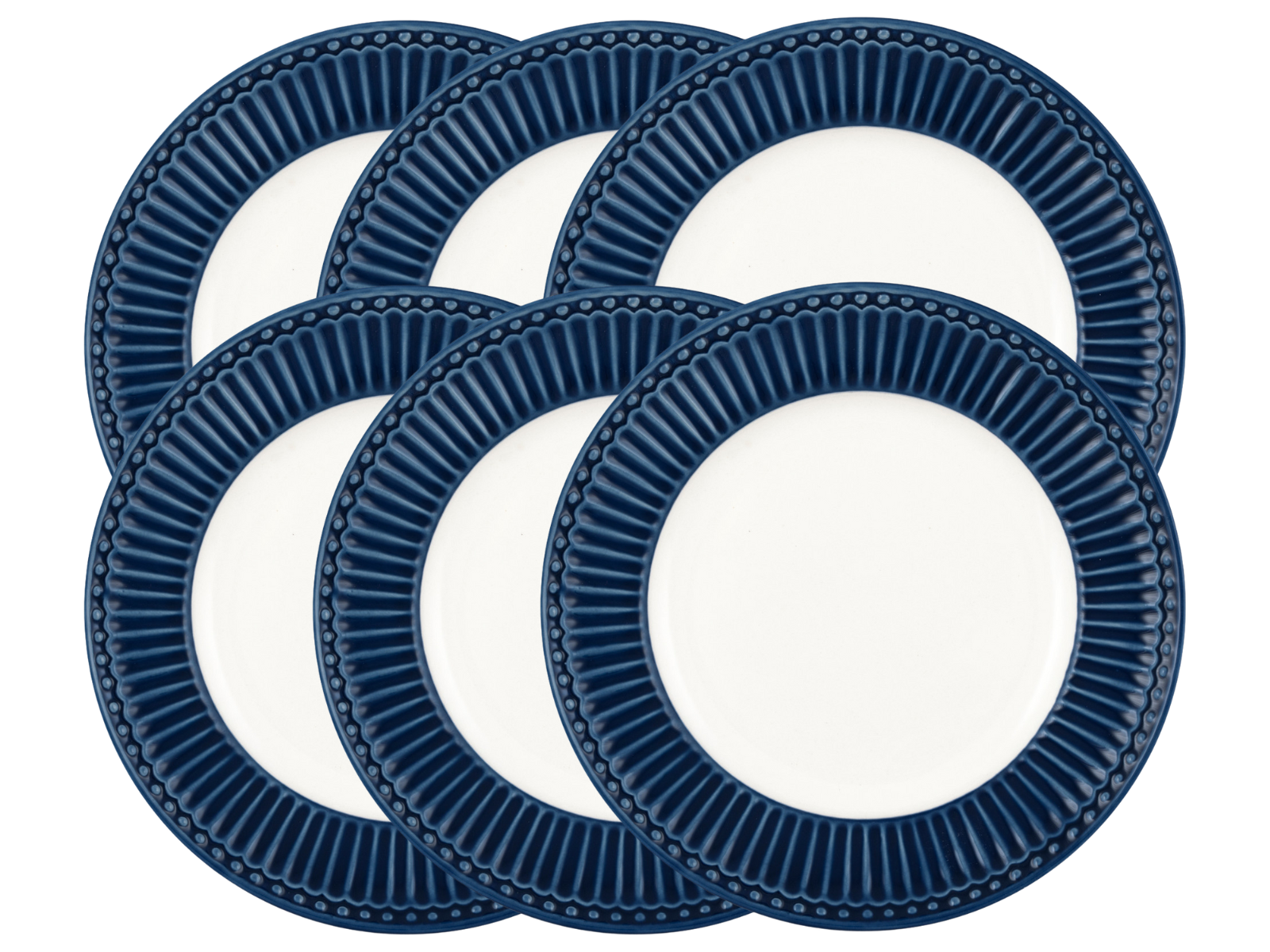 Greengate Alice Frühstücksteller klein dark blue 17,5cm Set6 Freisteller