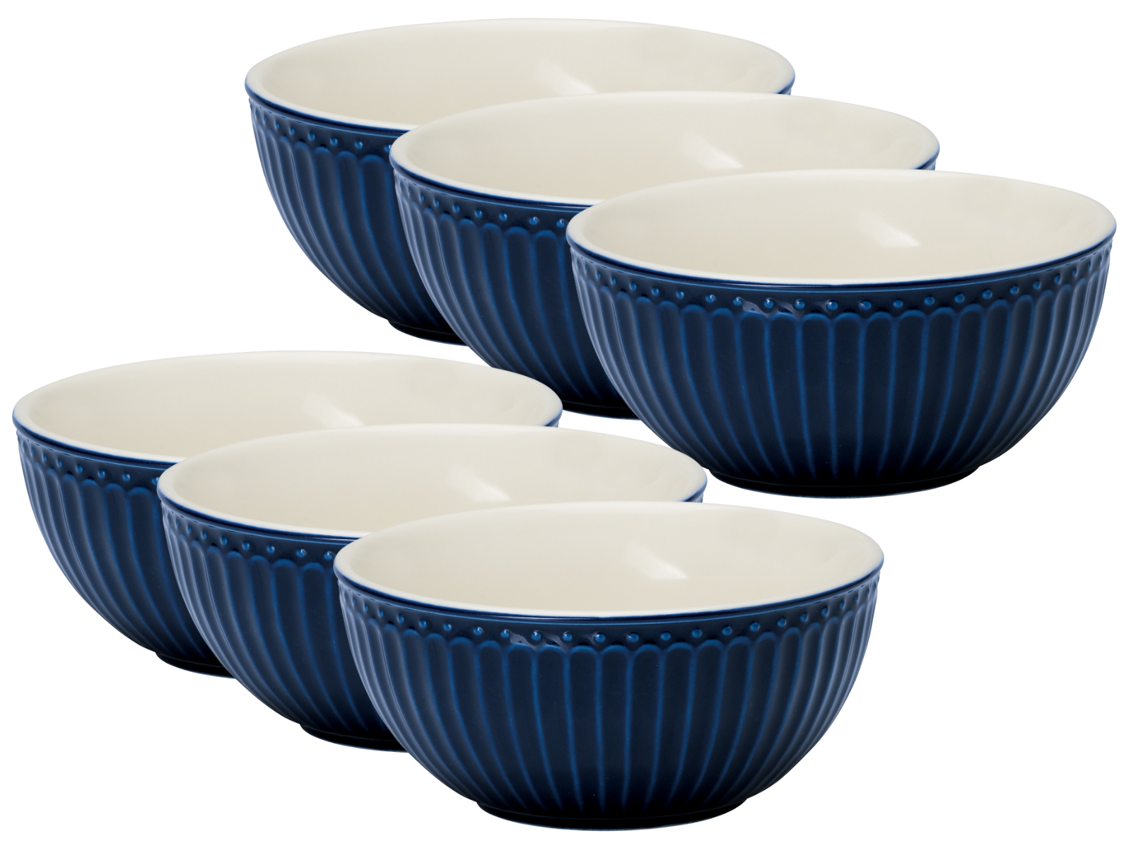 Greengate Alice Müslischale dark blue 14 cm Set6 Freisteller