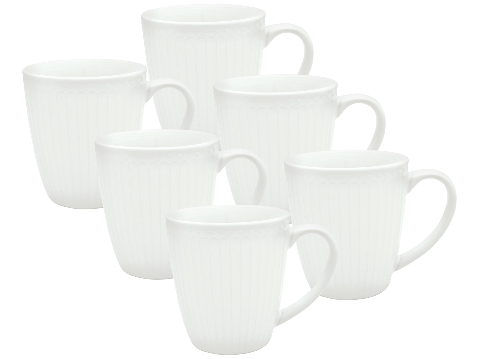 Greengate Alice Becher mit Henkel white 0,3l Set6 Freisteller