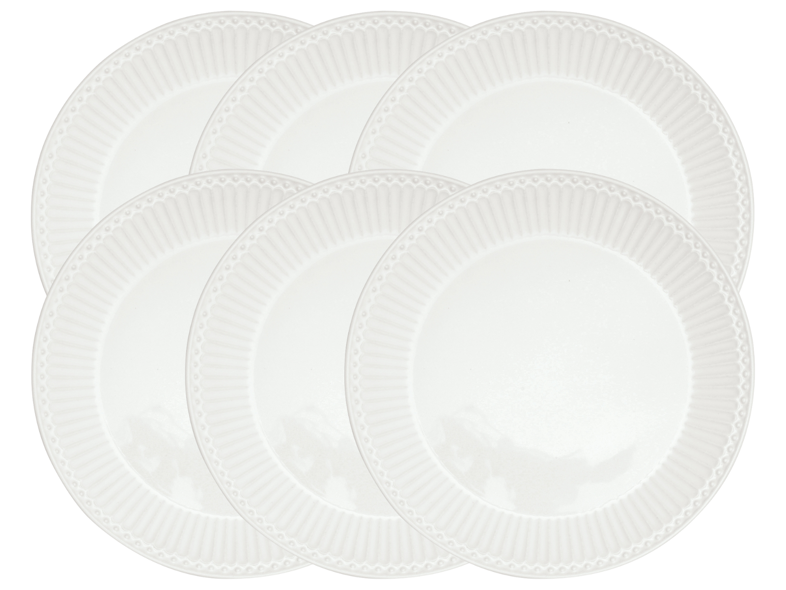 Greengate Alice Brotteller white 17,5cm Set6 Freisteller