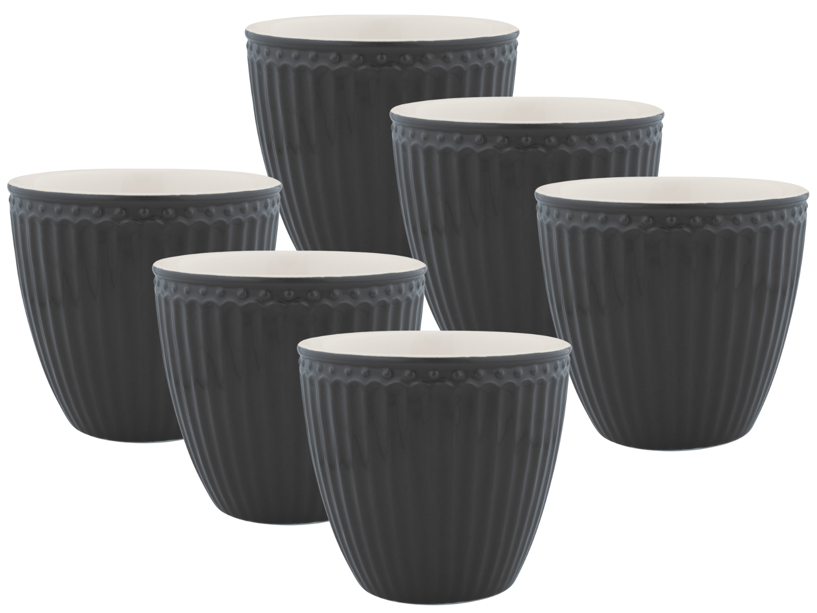 Greengate Alice Latte Cup dark grey 0,25 l Set6 Freisteller