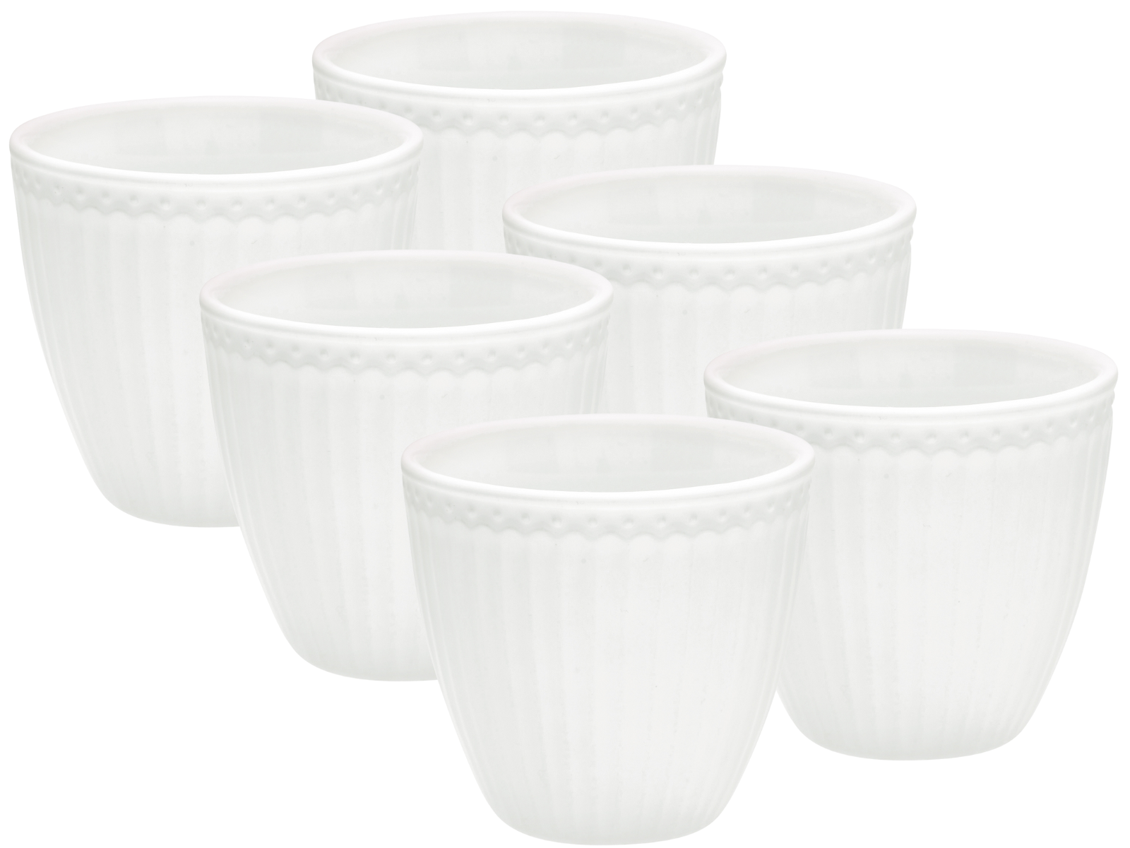 Greengate Alice Latte Cup white 9cm Set6