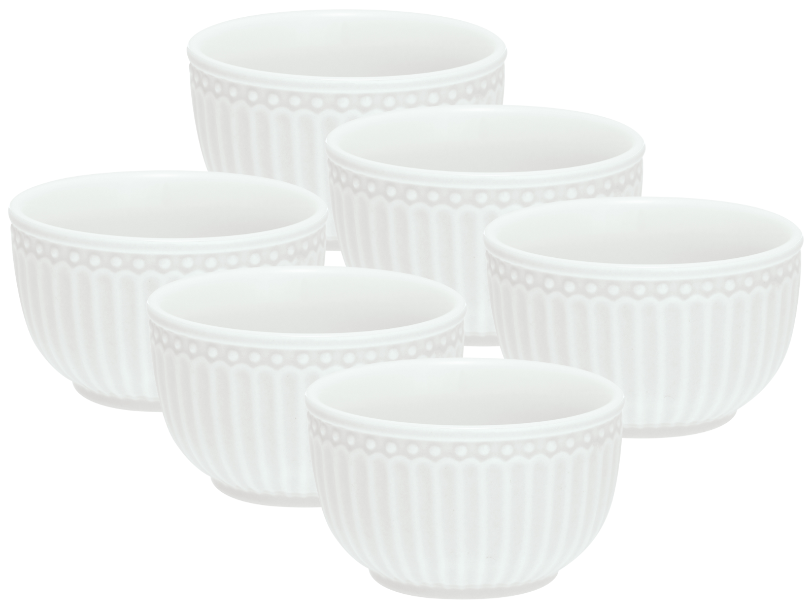 Greengate Alice Mini Bowl white 10cm Set6 Freisteller