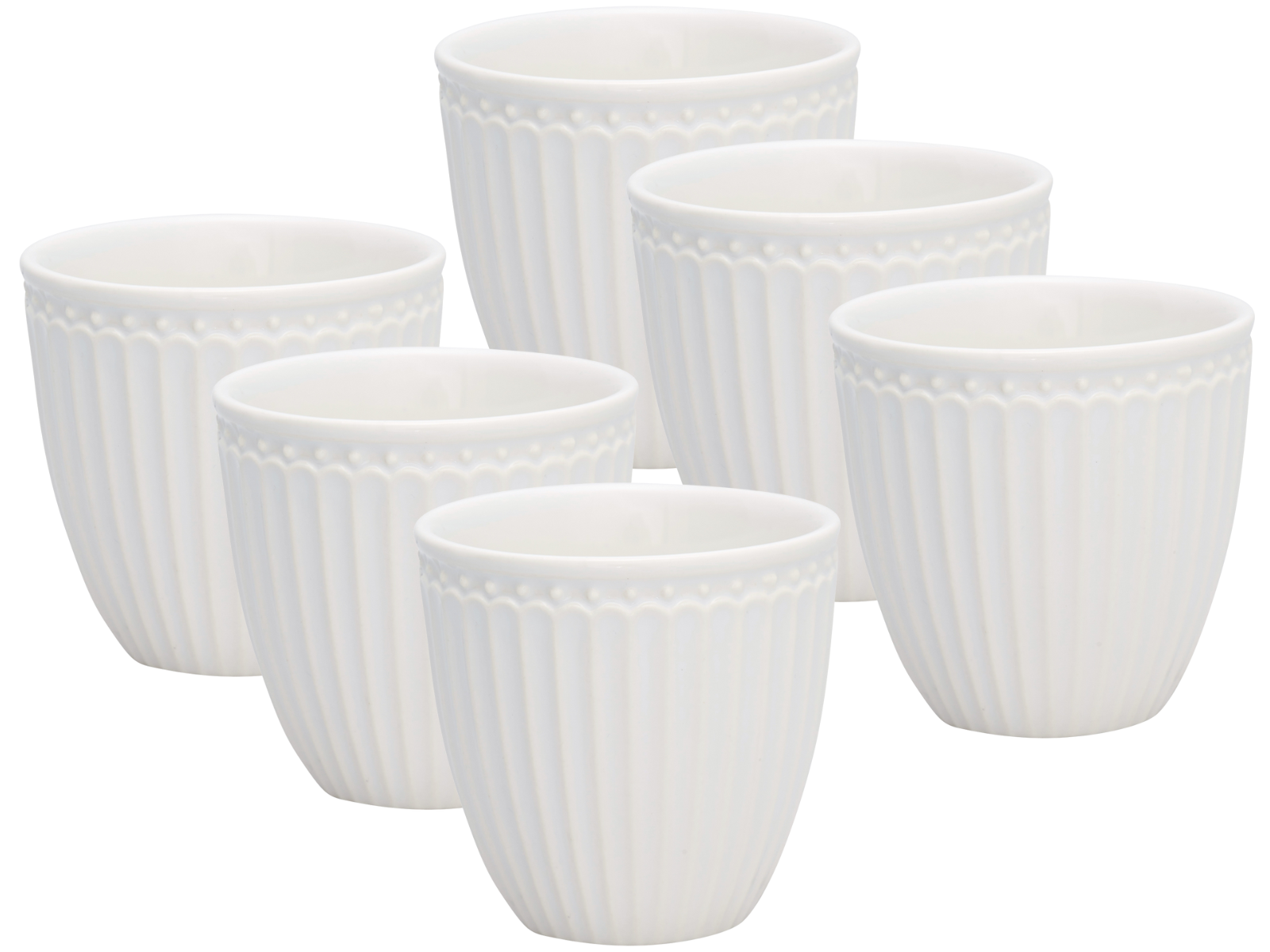 Greengate Alice Mini Latte Cup white 7cm Set6 Freisteller