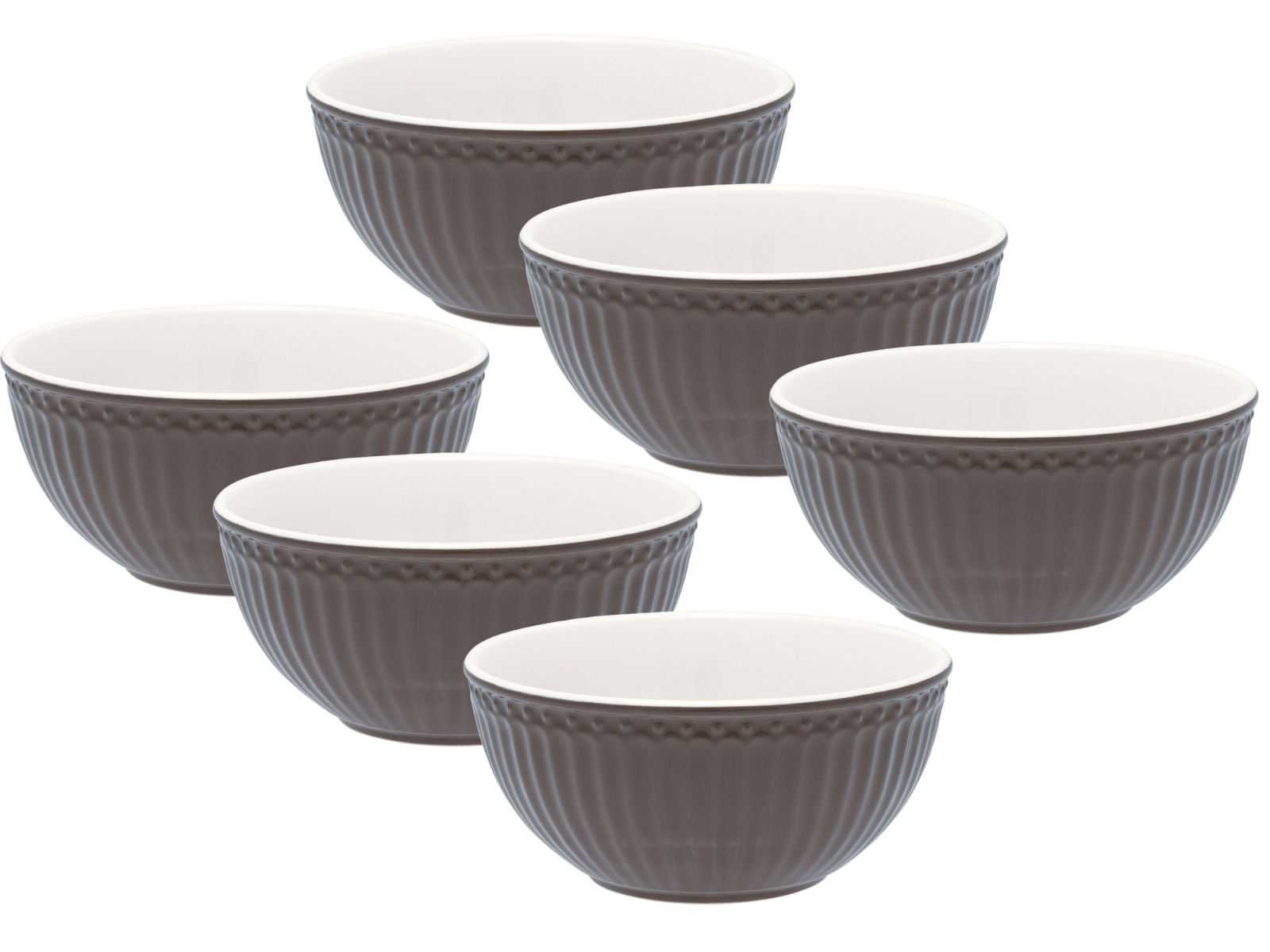 Greengate Alice Müslischale dark chocolate 0,45 l Set6 Freisteller