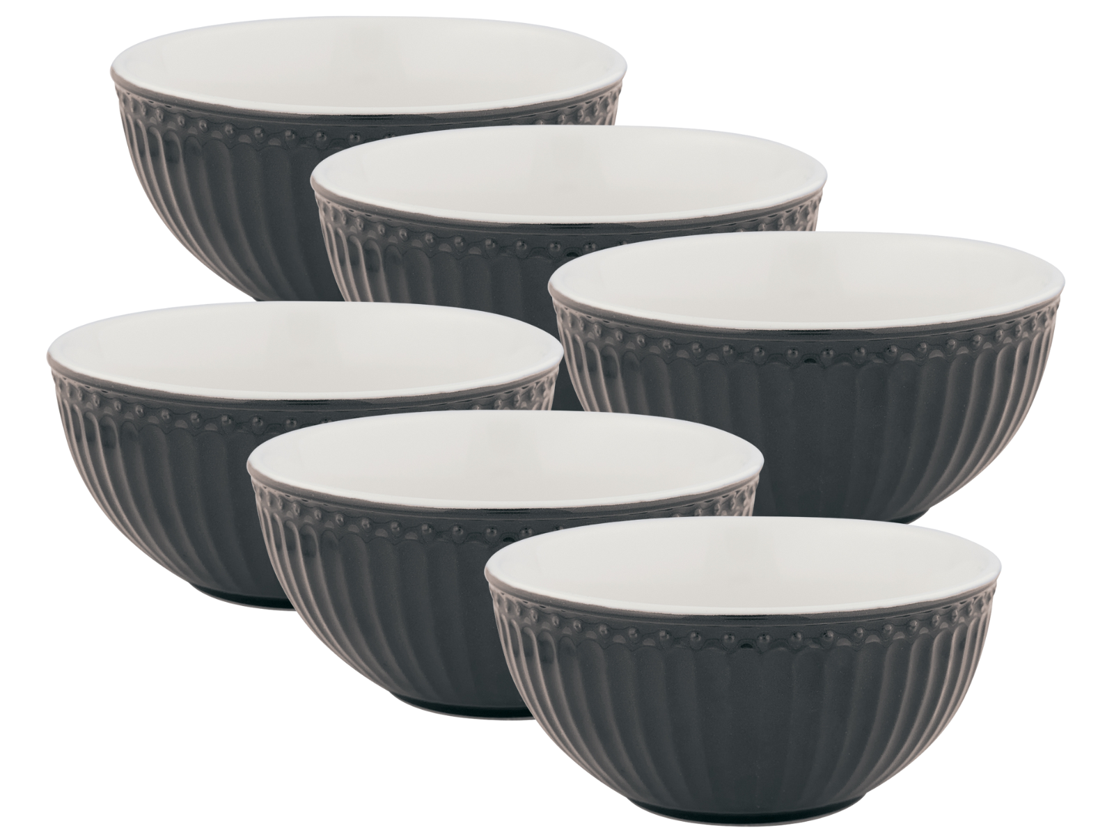 Greengate Alice Müslischale dark grey 14 cm Set6 Freisteller