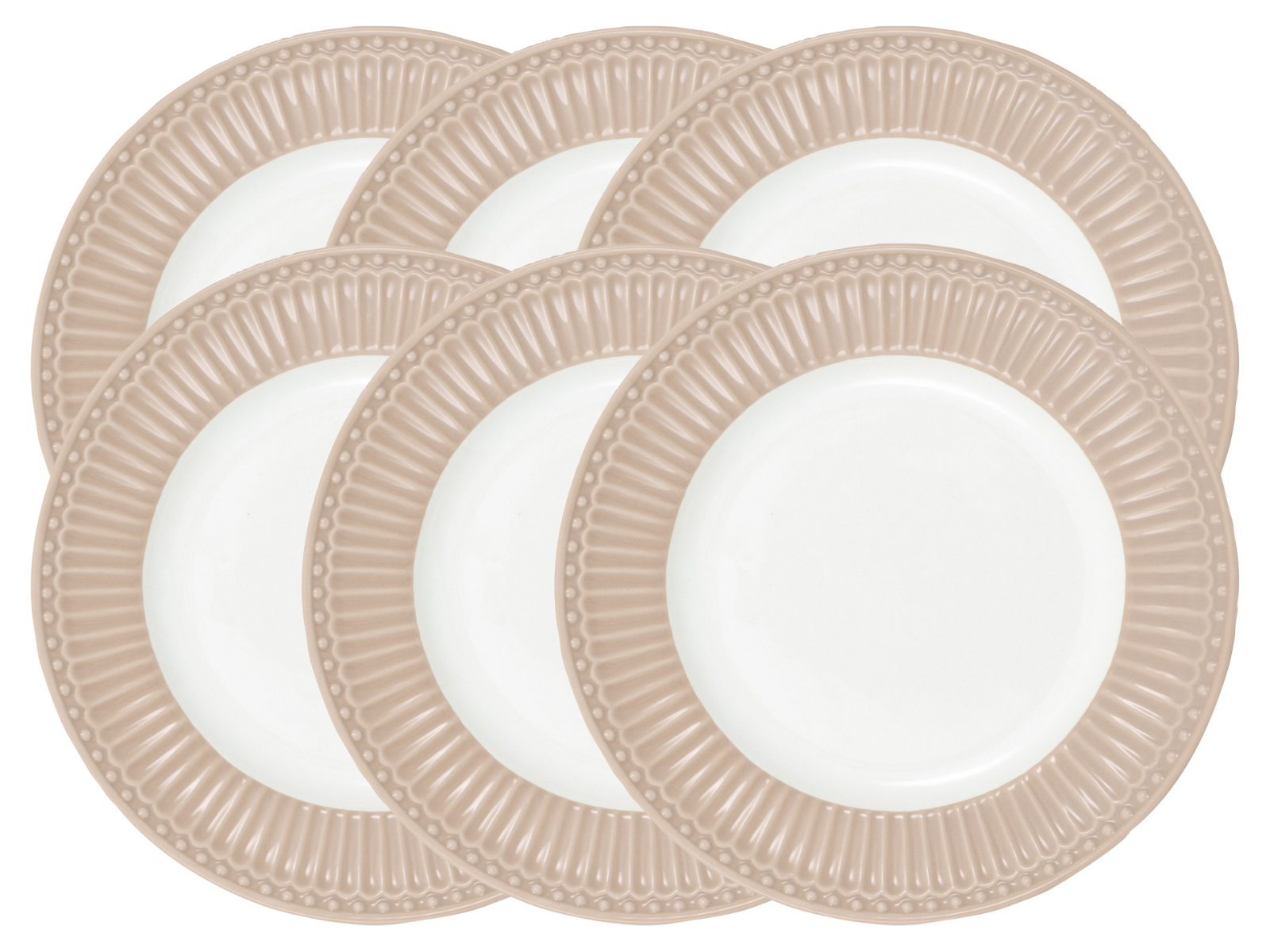 Greengate Alice Frühstücksteller klein creamy fudge 17,5cm Set6 Freisteller