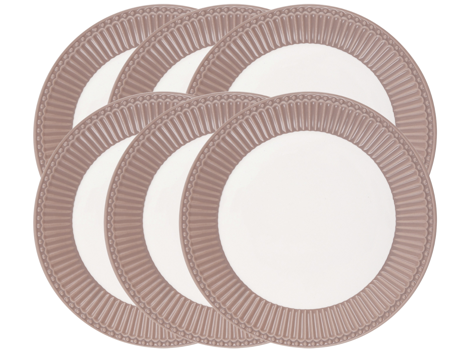 Greengate Alice Frühstücksteller hazelnut brown 23 cm Set6 Freisteller