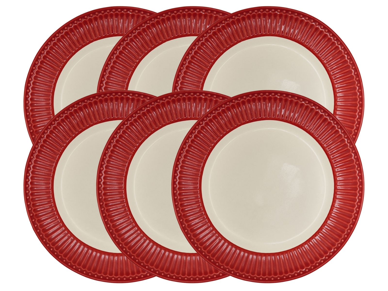 Greengate Alice Speiseteller red 26,5 cm Set6 Freisteller