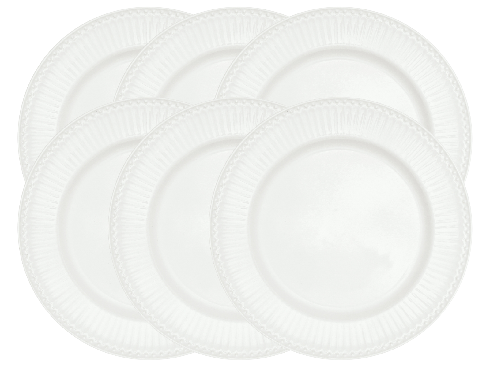 Greengate Alice Speiseteller white 26,5cm Set6 Freisteller