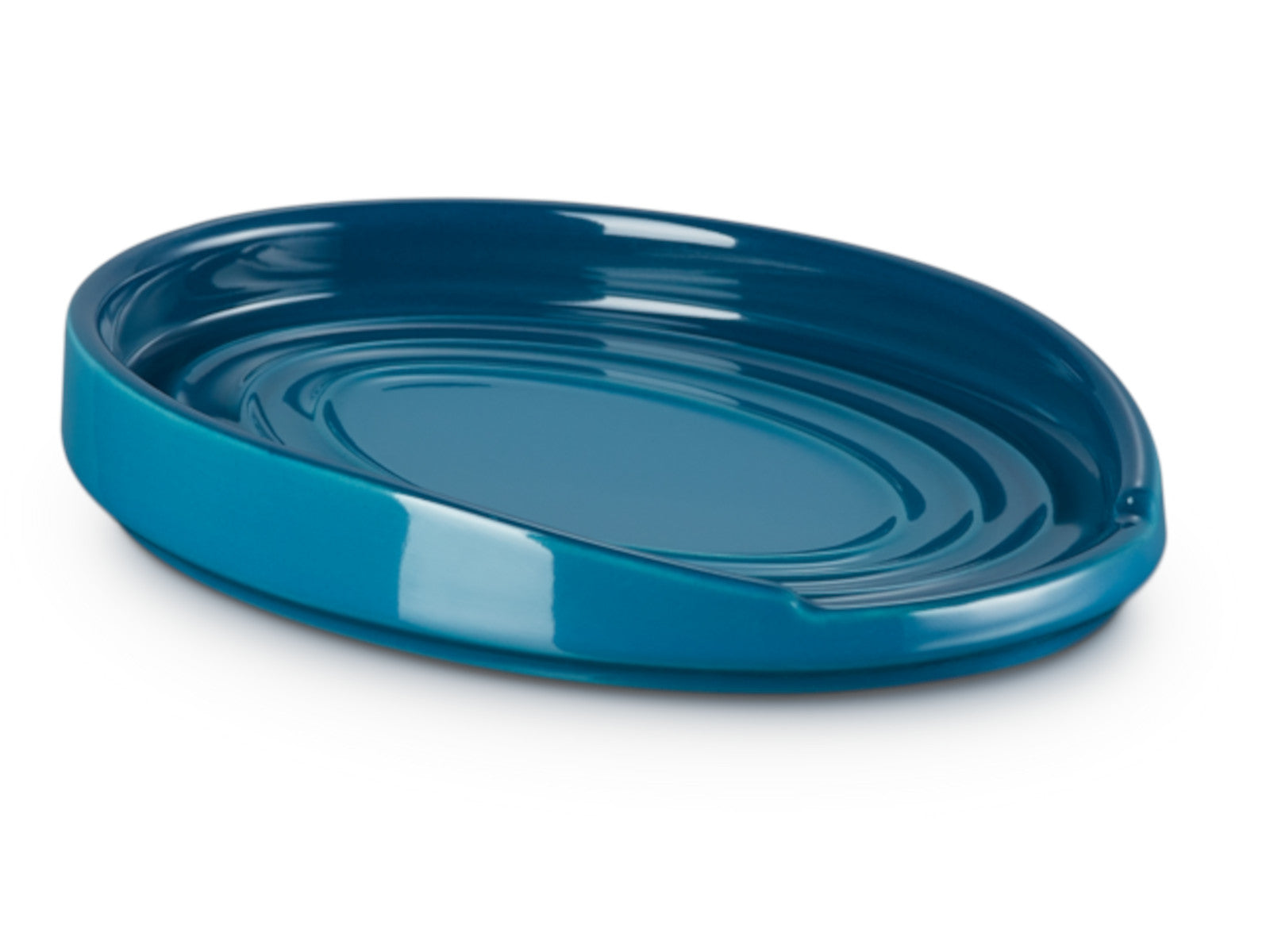 Le Creuset Löffelablage oval deep teal 16cm Freisteller 1