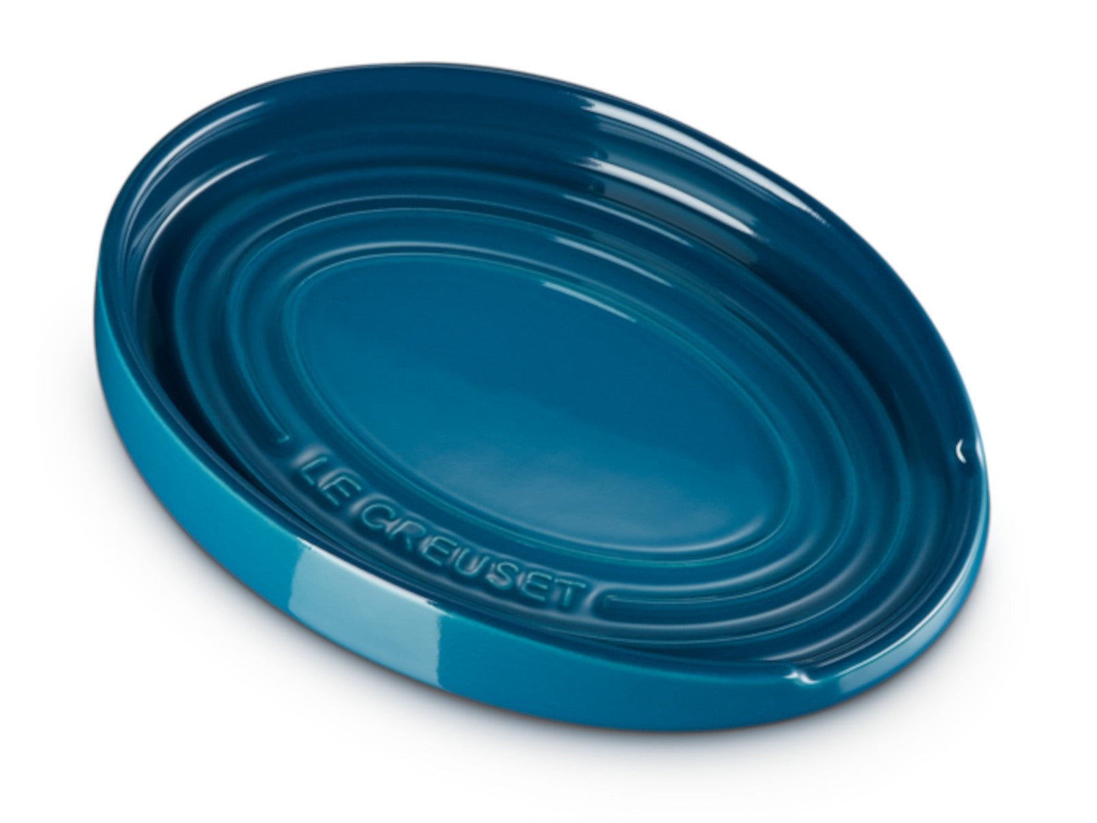 Le Creuset Löffelablage oval deep teal 16cm Freisteller 4
