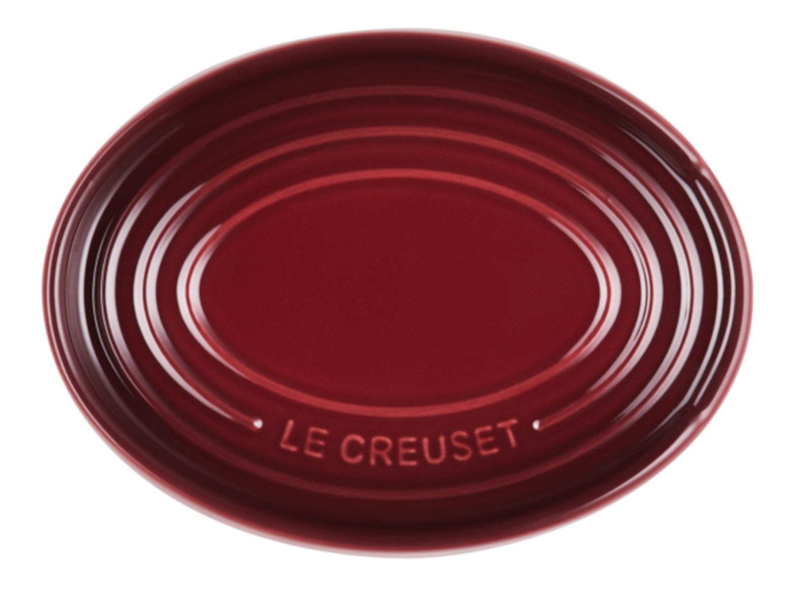 Le Creuset Löffelablage oval garnet 16cm Freisteller 3