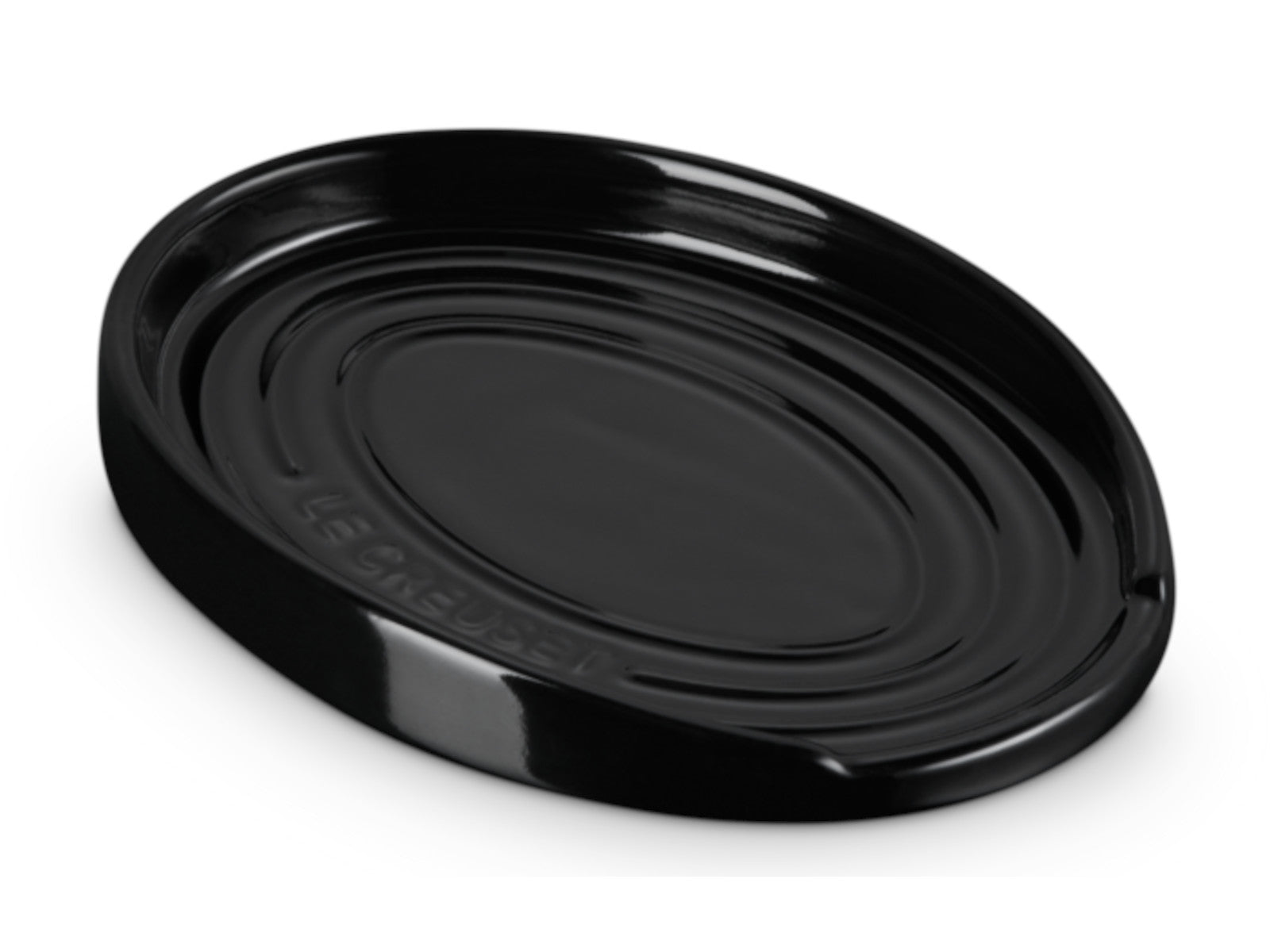 Le Creuset Löffelablage oval schwarz glänzend 16cm Freisteller 3