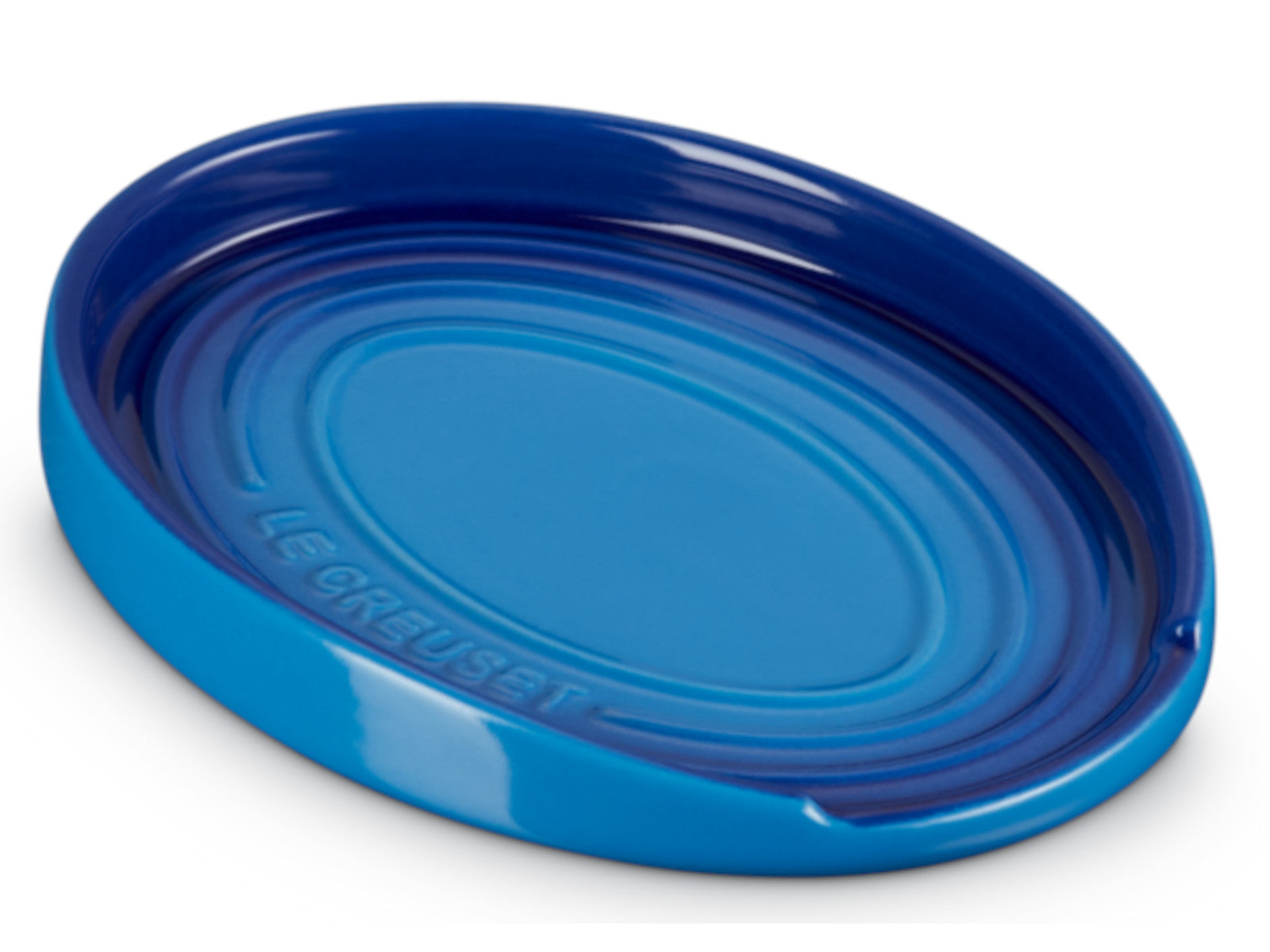 Le Creuset Löffelablage oval azure 16cm Freisteller 4