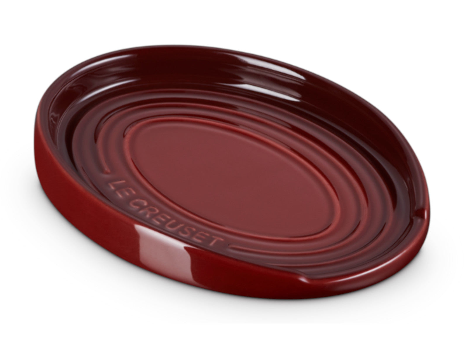 Le Creuset Löffelablage oval garnet 16cm Freisteller 2