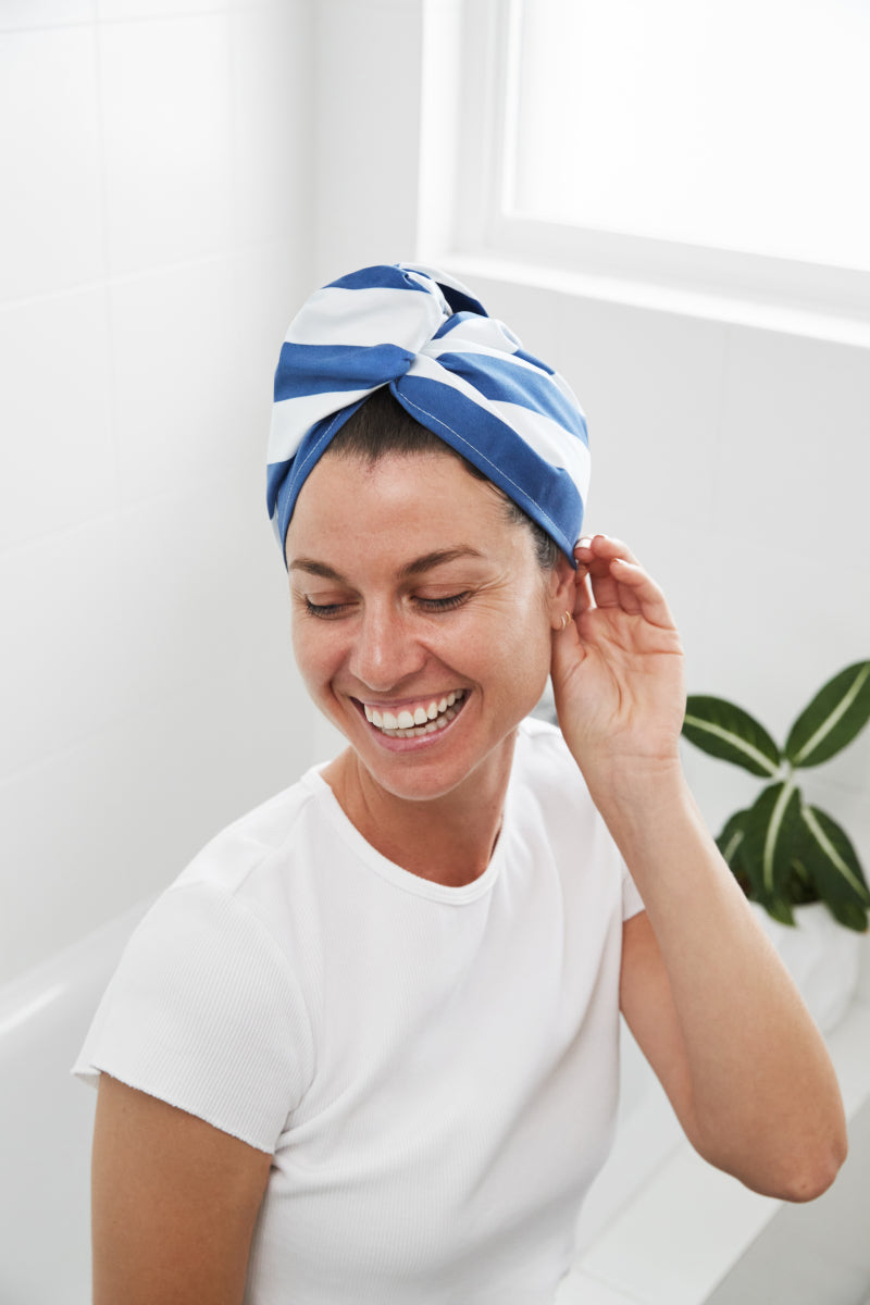 Dock & Bay Hair Wraps One Size Whitsunday Blue 63x26cm Lifestyle 1