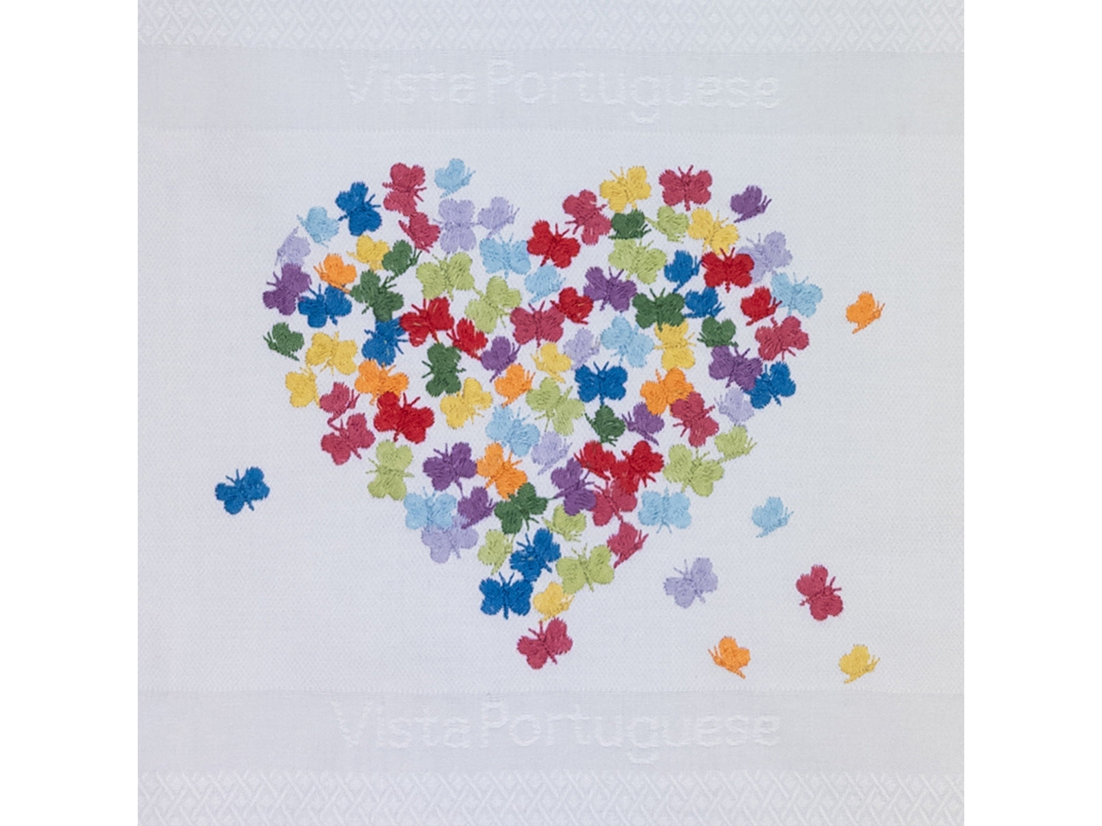 Vista Portuguese Geschirrtuch Heart of Butterfly weiß 50x70cm - Produktbild 3