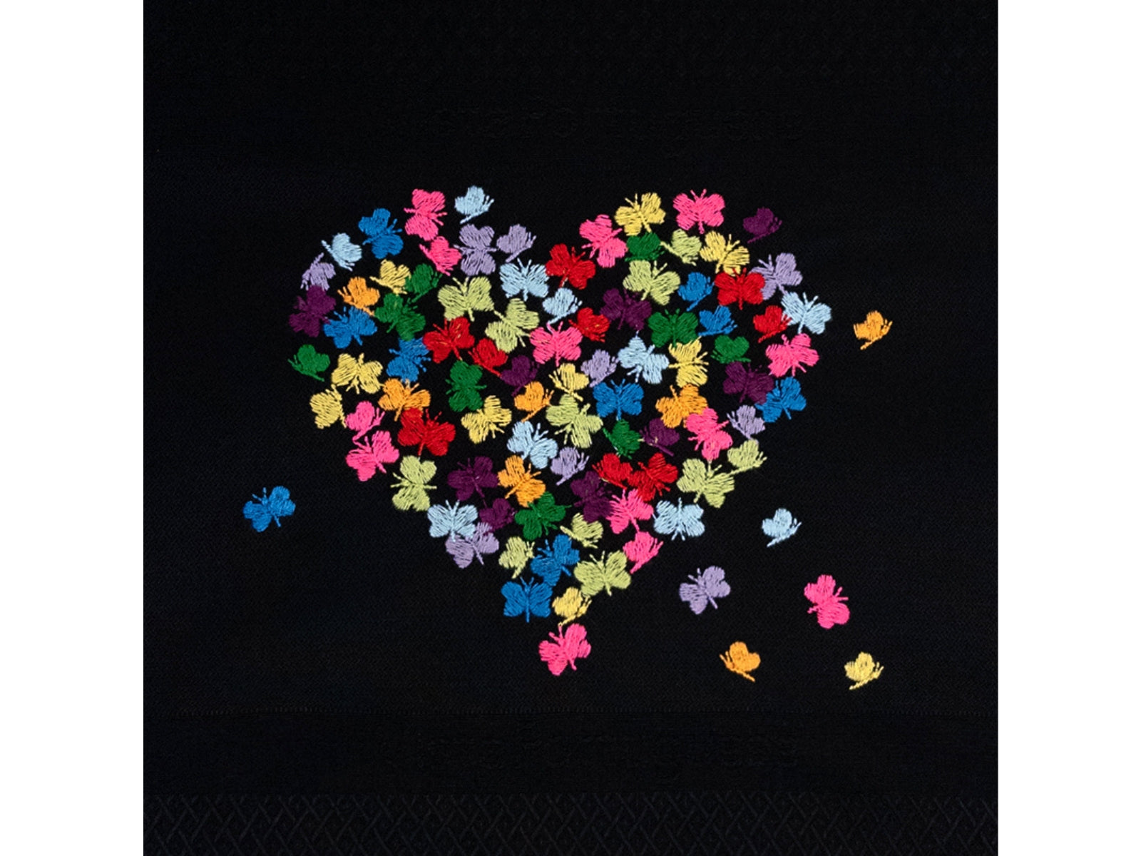 Vista Portuguese Geschirrtuch Heart of Butterfly schwarz 50x70cm - Produktbild 3