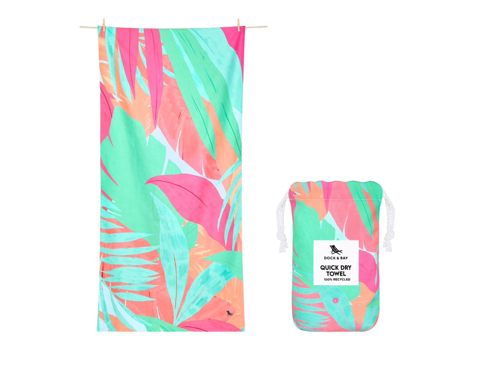 Dock & Bay Beach Towel L Hot Tropics 160x90cm - Produktbild 1