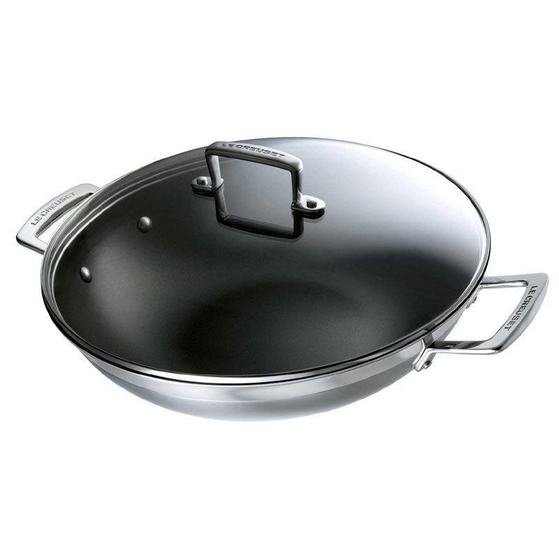 Le Creuset 3-ply Wok mit Glasdeckel antihaft 30 cm - Produktbild 1
