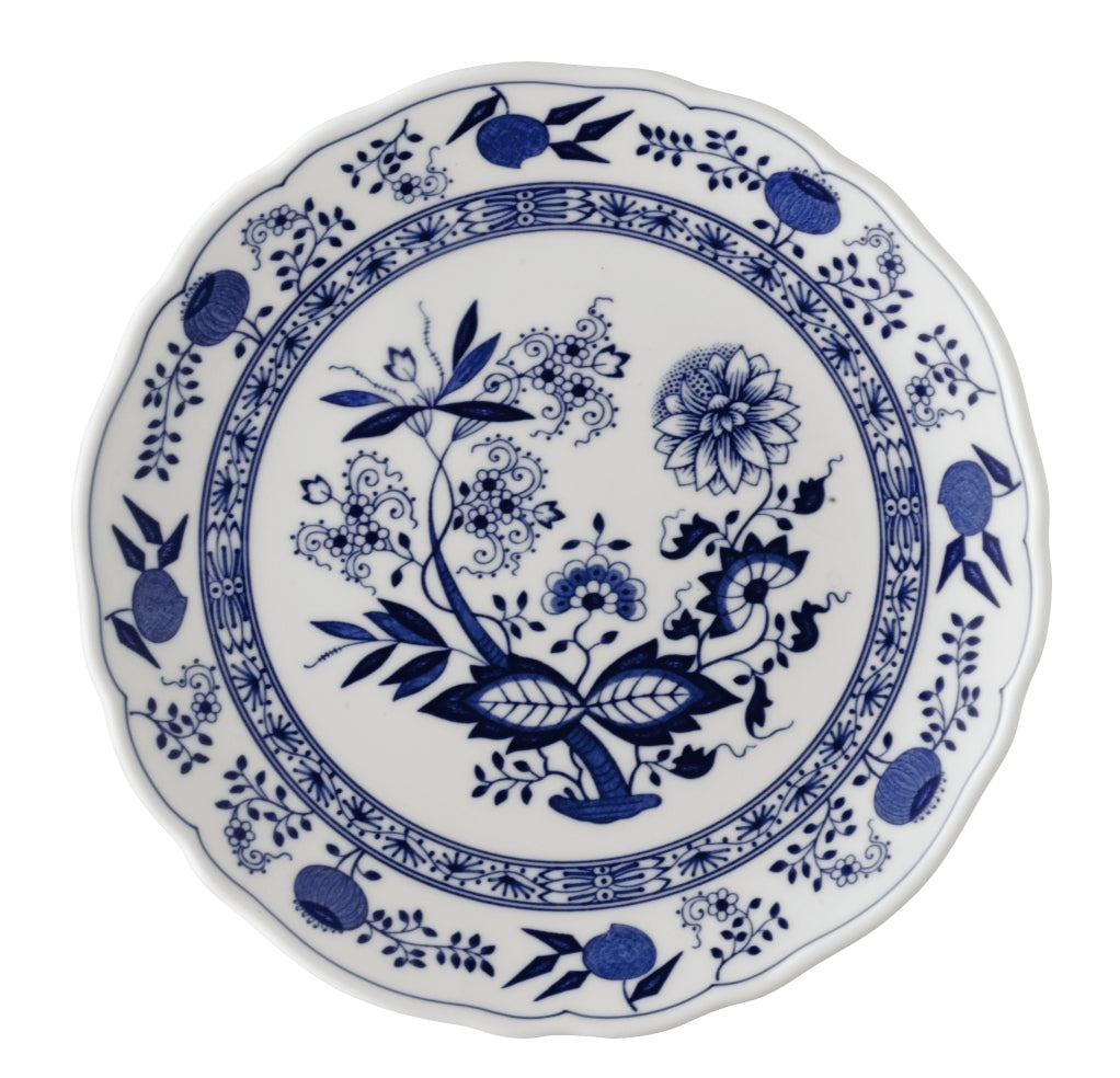 Hutschenreuther Blau Zwiebelmuster Speiseteller m. Fahne 25 cm