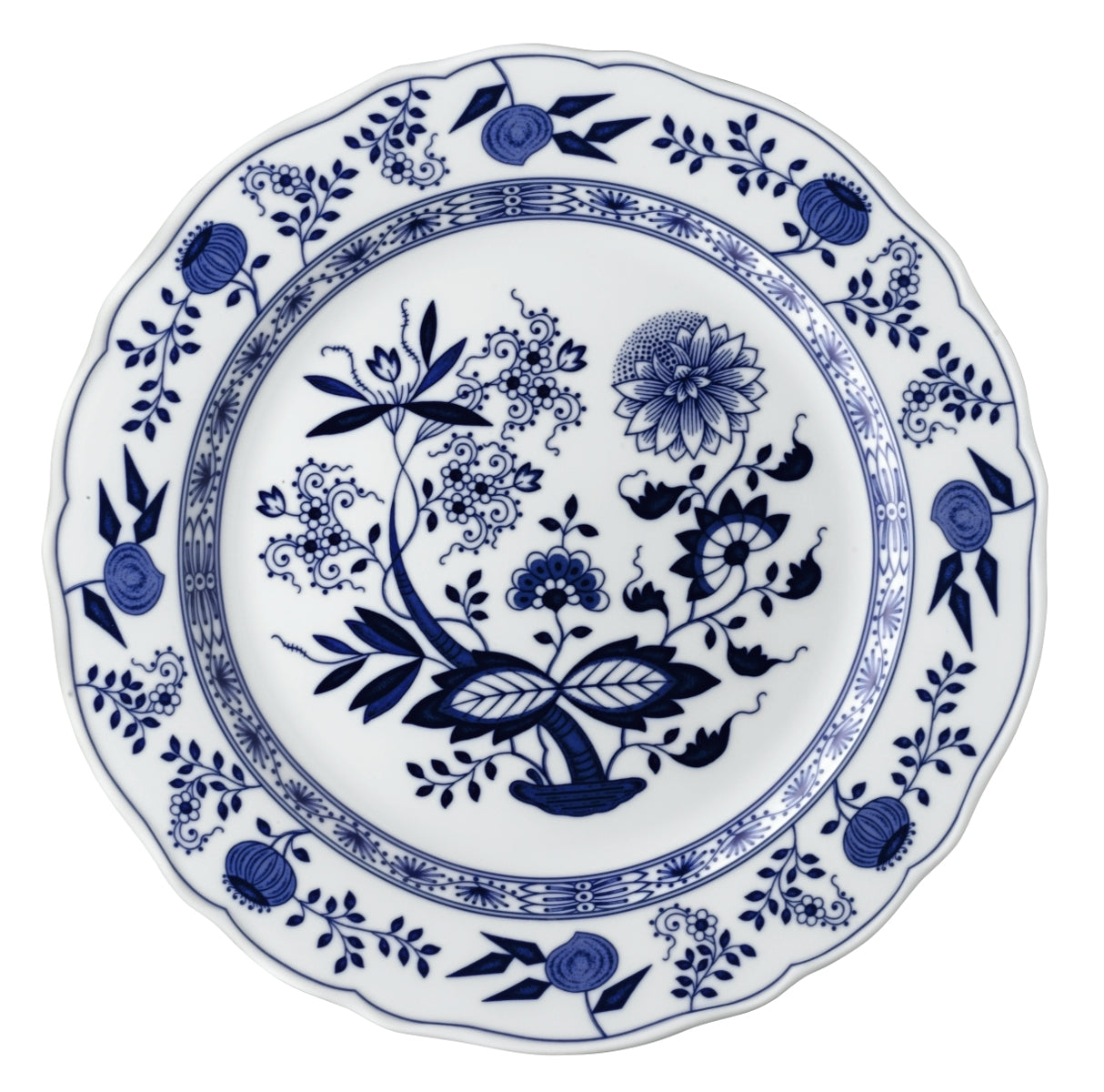Hutschenreuther Blau Zwiebelmuster Platzteller m. Fahne 31 cm