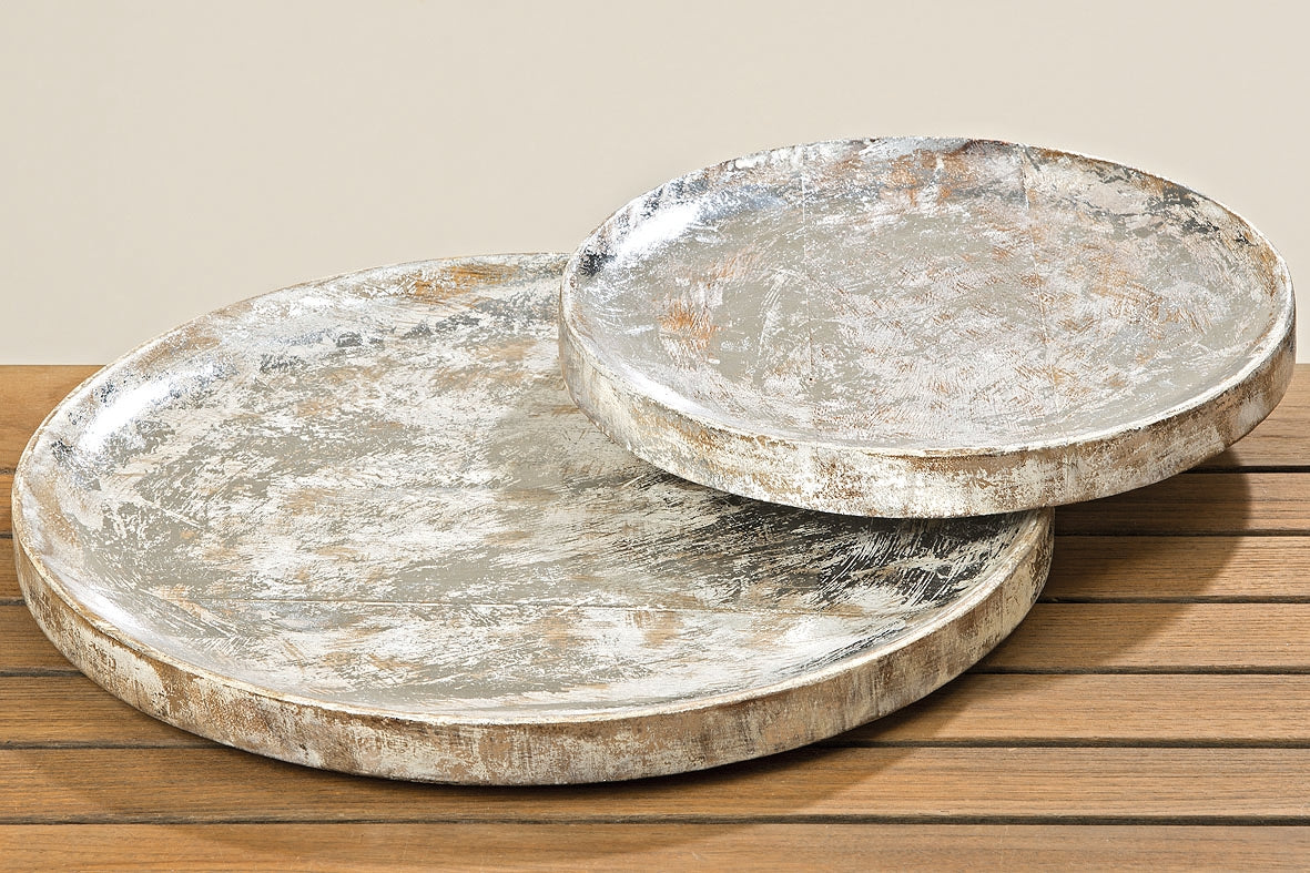 Boltze Cynti Deko-Teller Mango weiss 30 cm