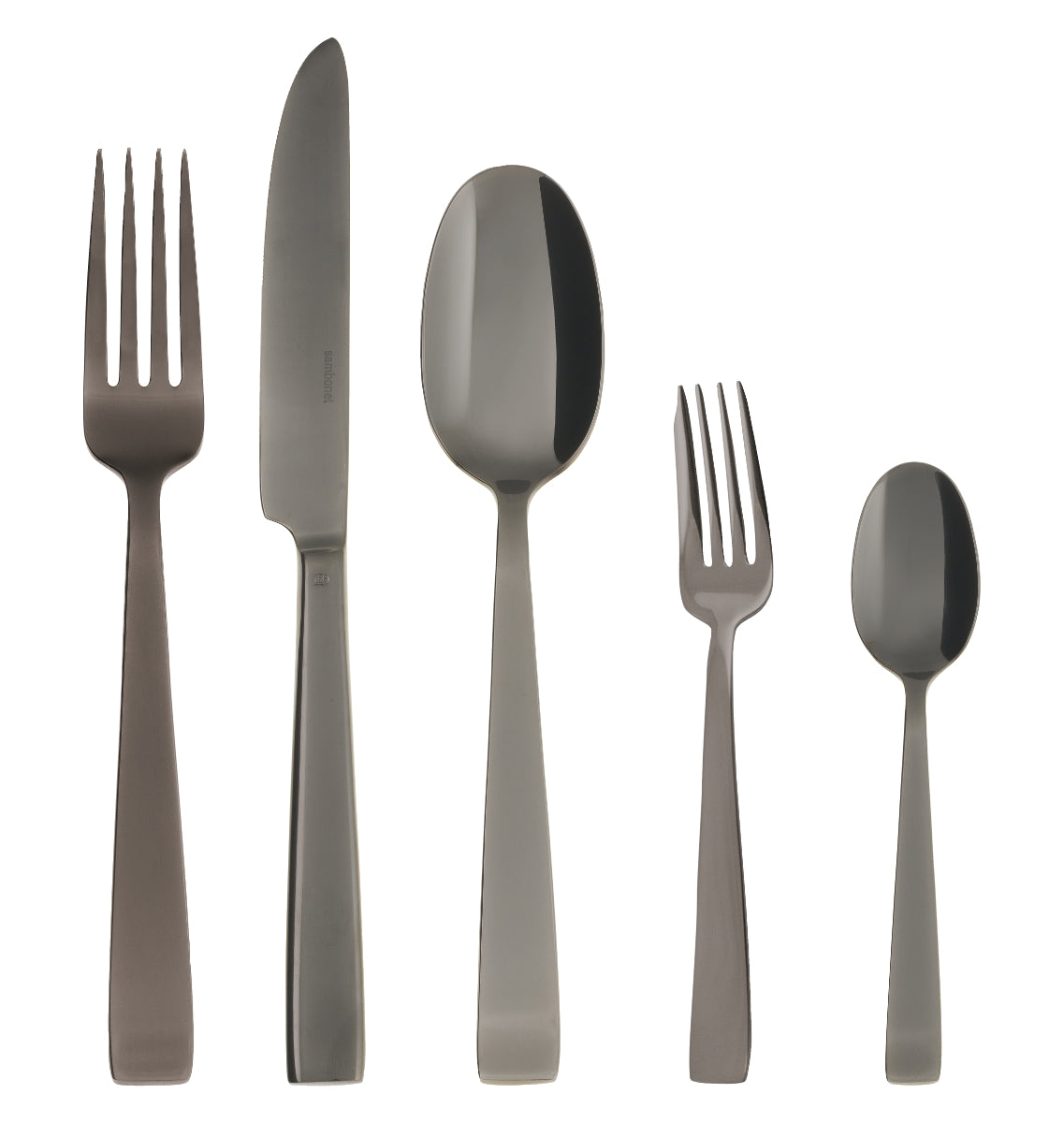 Sambonet Flat Edelstahl PVD schwarz Besteck 30tlg Vh.