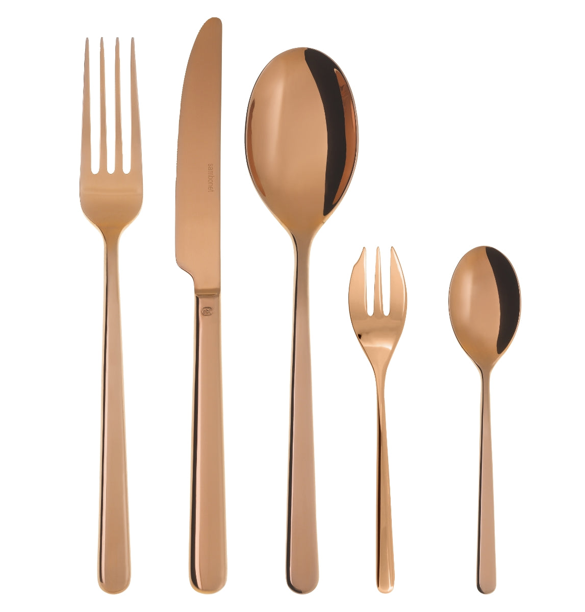 Sambonet Linear Edelstahl/PVD Kupfer Besteck 30tlg Vh.