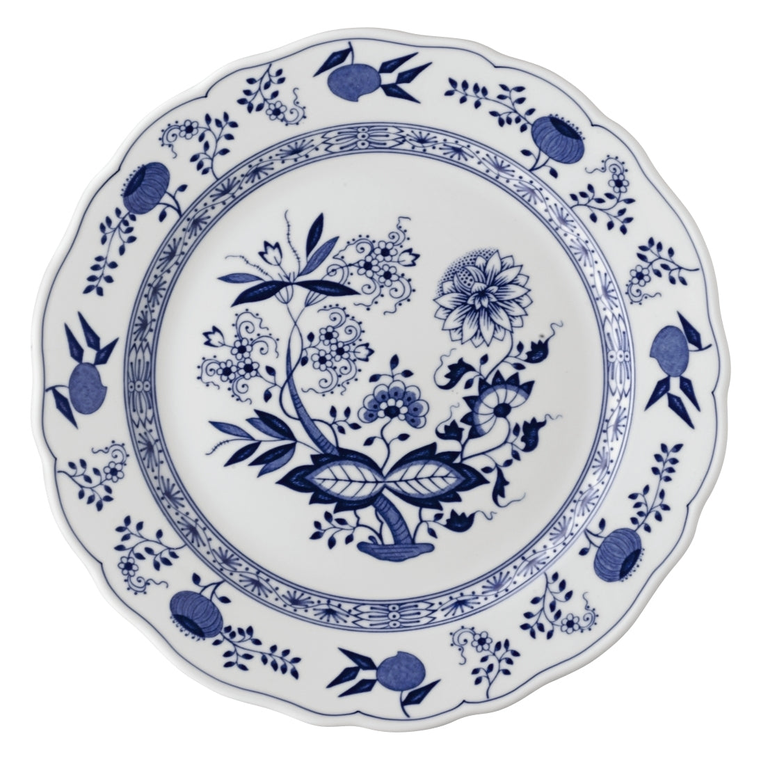 Hutschenreuther Blau Zwiebelmuster Speiseteller m. Fahne 27 cm